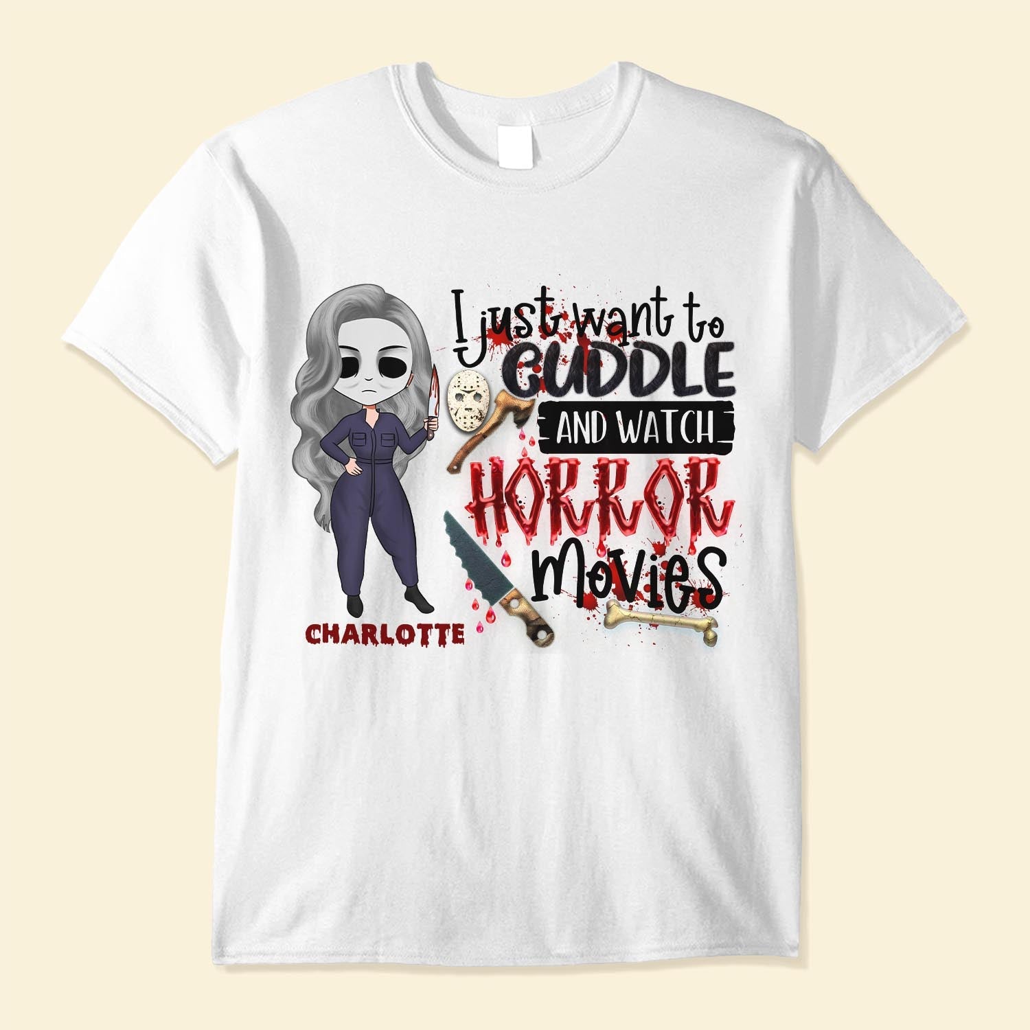 Cuddle And Watch Horror Movies - Personalized Shirt