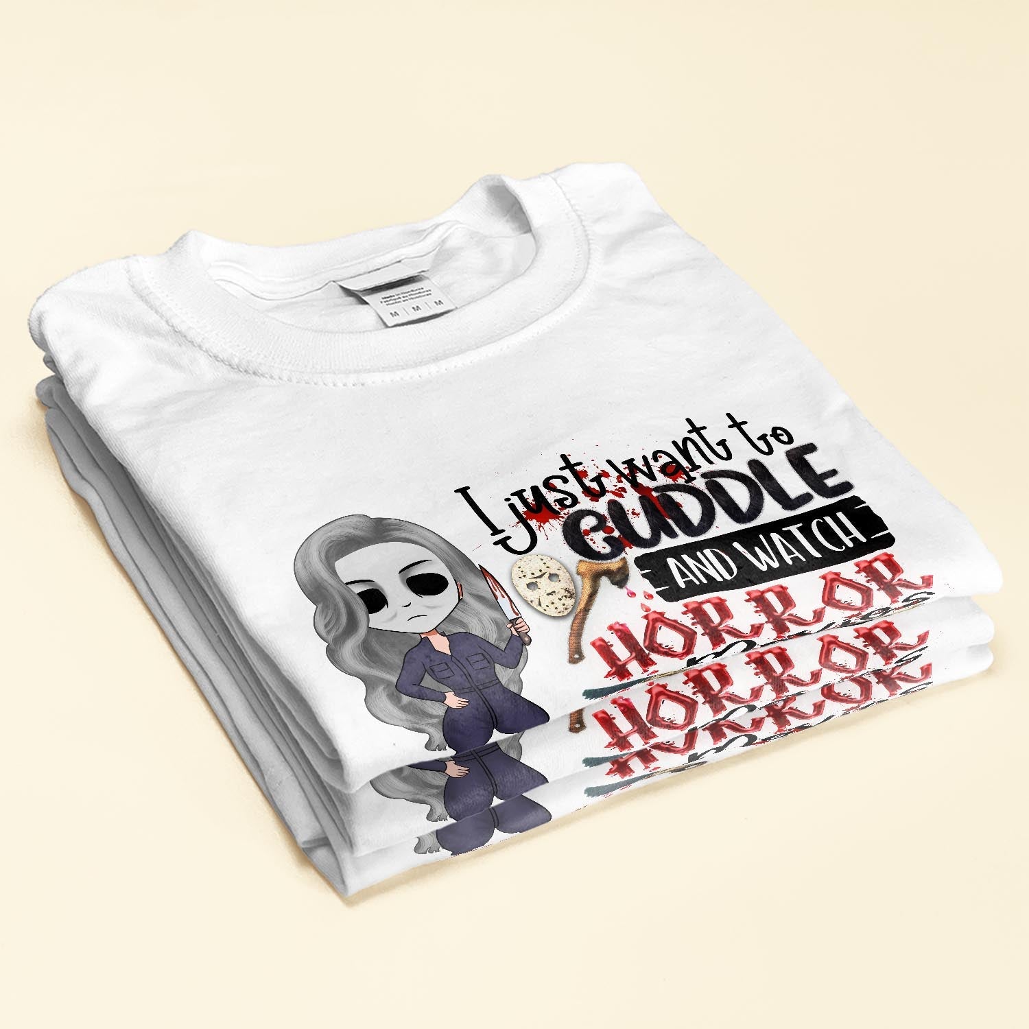 Cuddle And Watch Horror Movies - Personalized Shirt