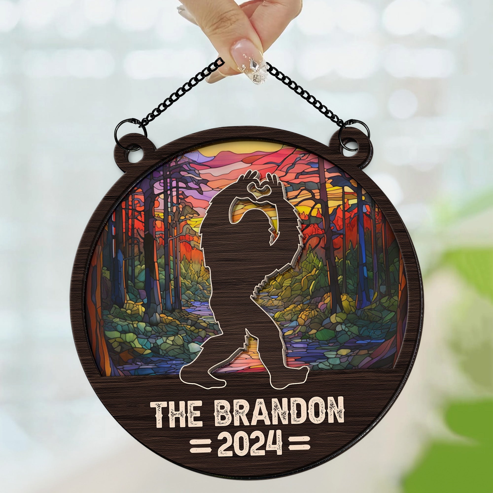 Custom Bigfoot - Personalized Window Hanging Suncatcher Ornament