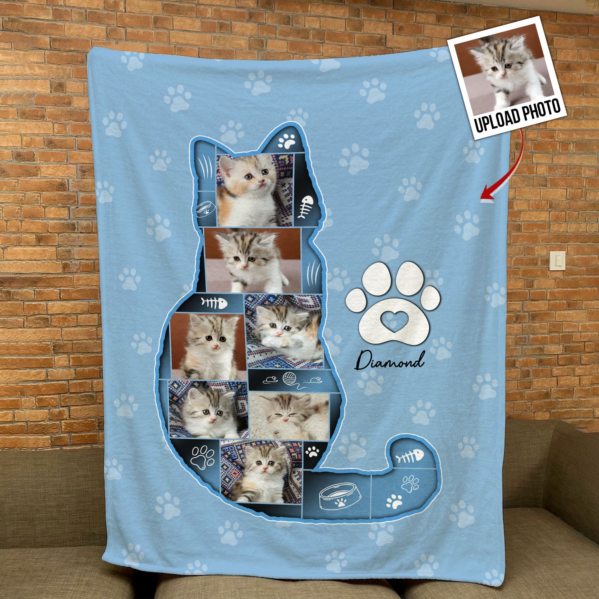 Custom Cat Photo - Personalized Photo Blanket