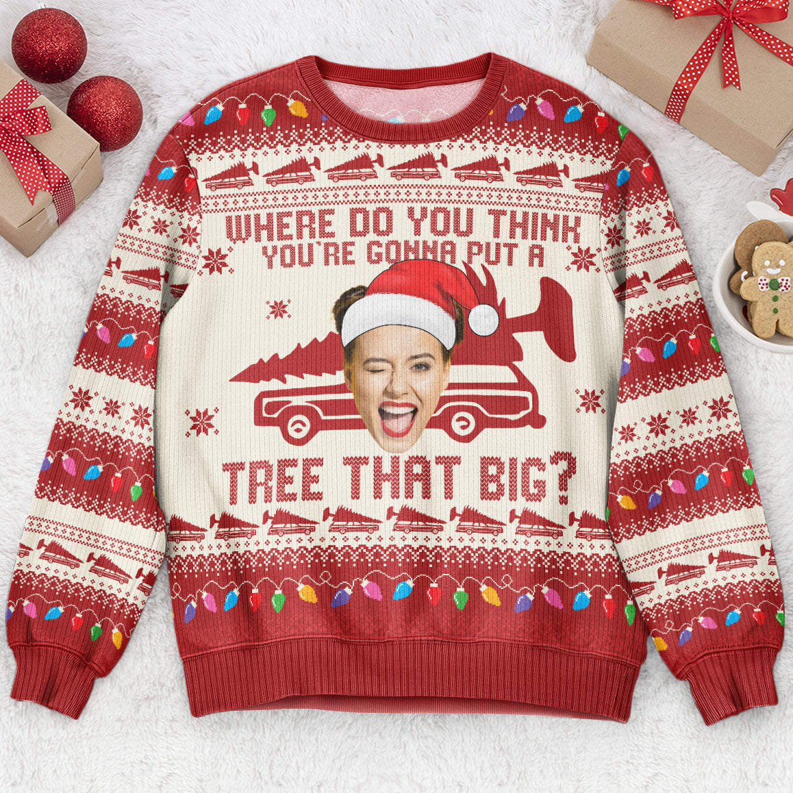 Custom Face Bend Over & I'll Show You - Personalized Photo Ugly Sweater