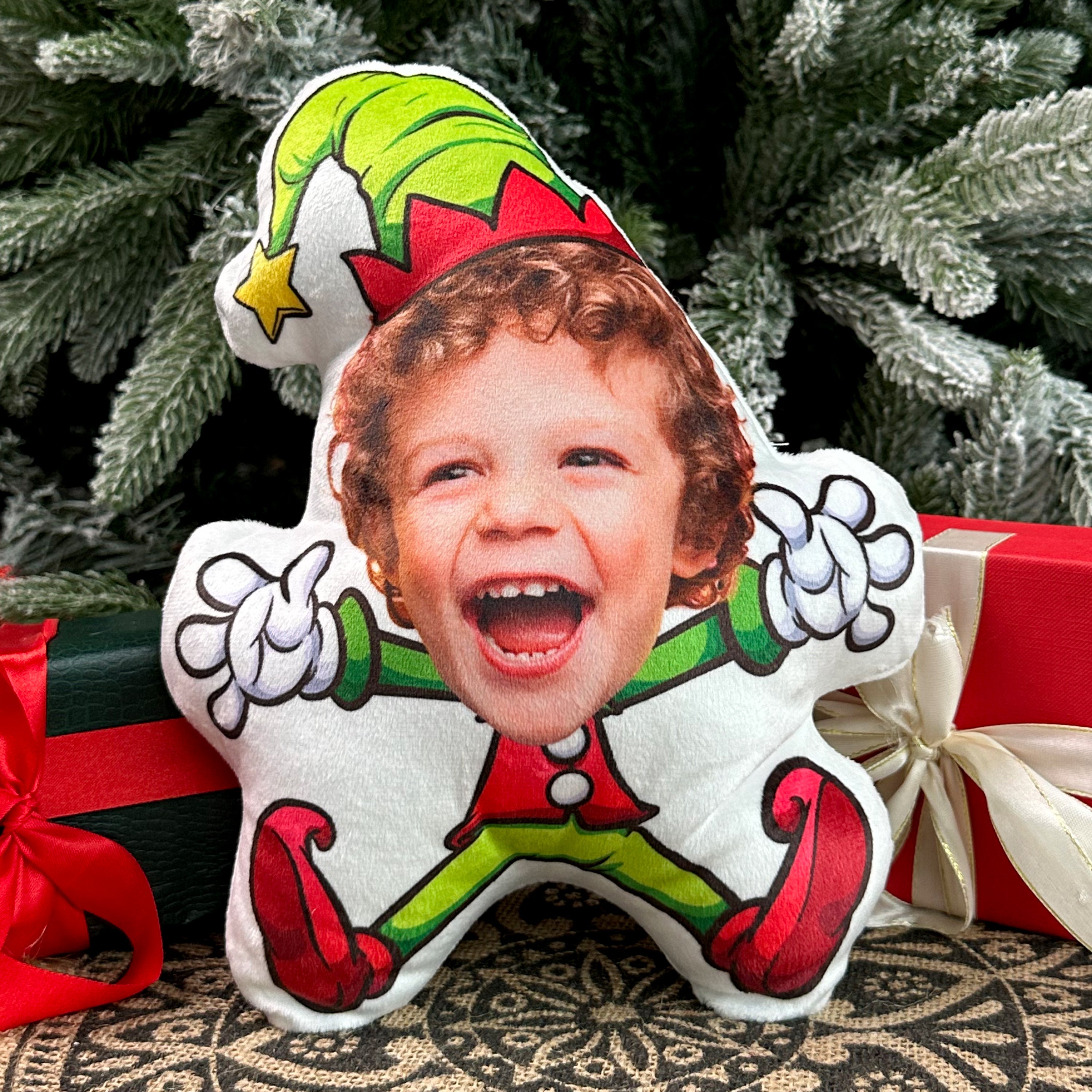 Custom Face Kid Christmas - Personalized Photo Custom Shaped Pillow