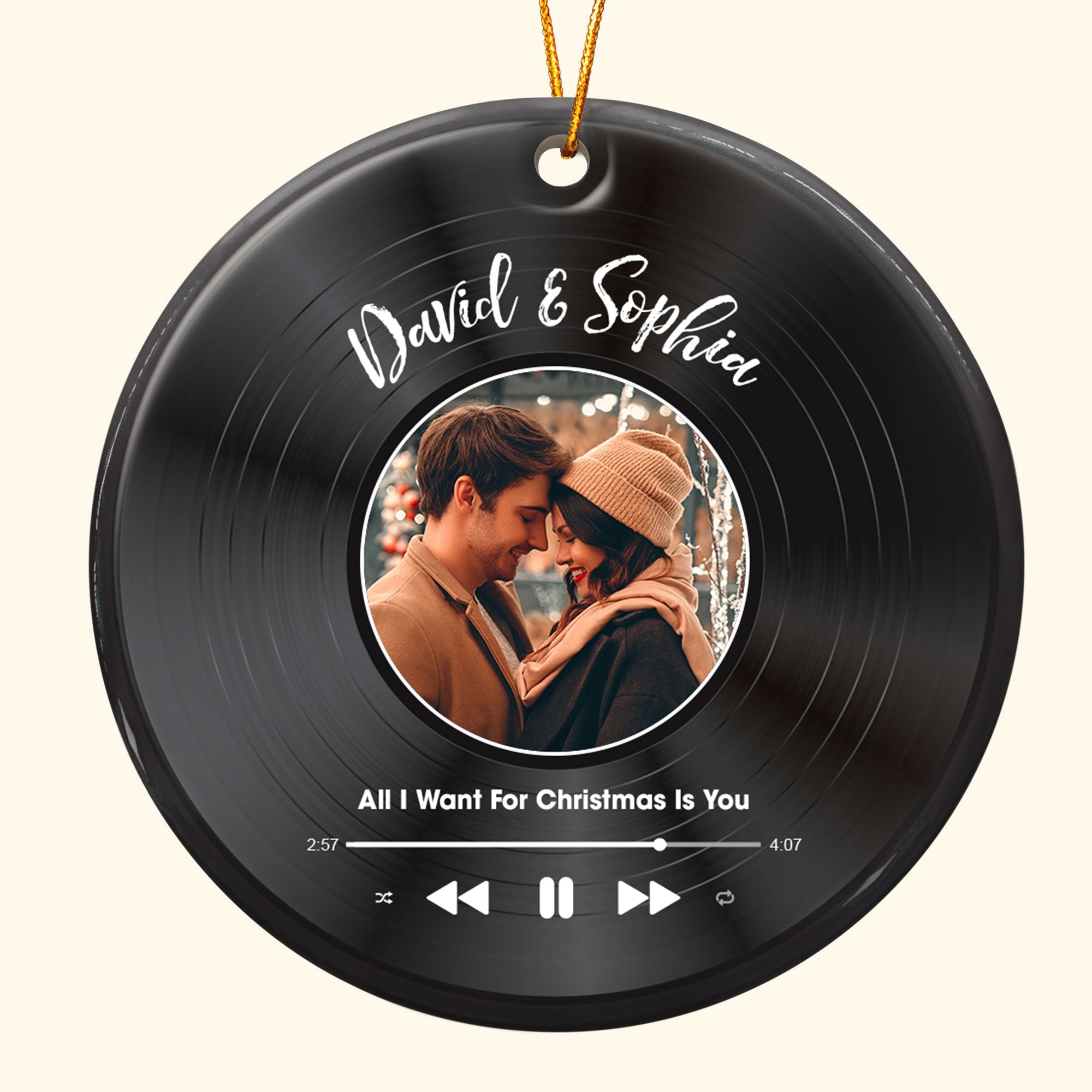 Custom Favorite Song - Personalized Photo Ceramic Ornament