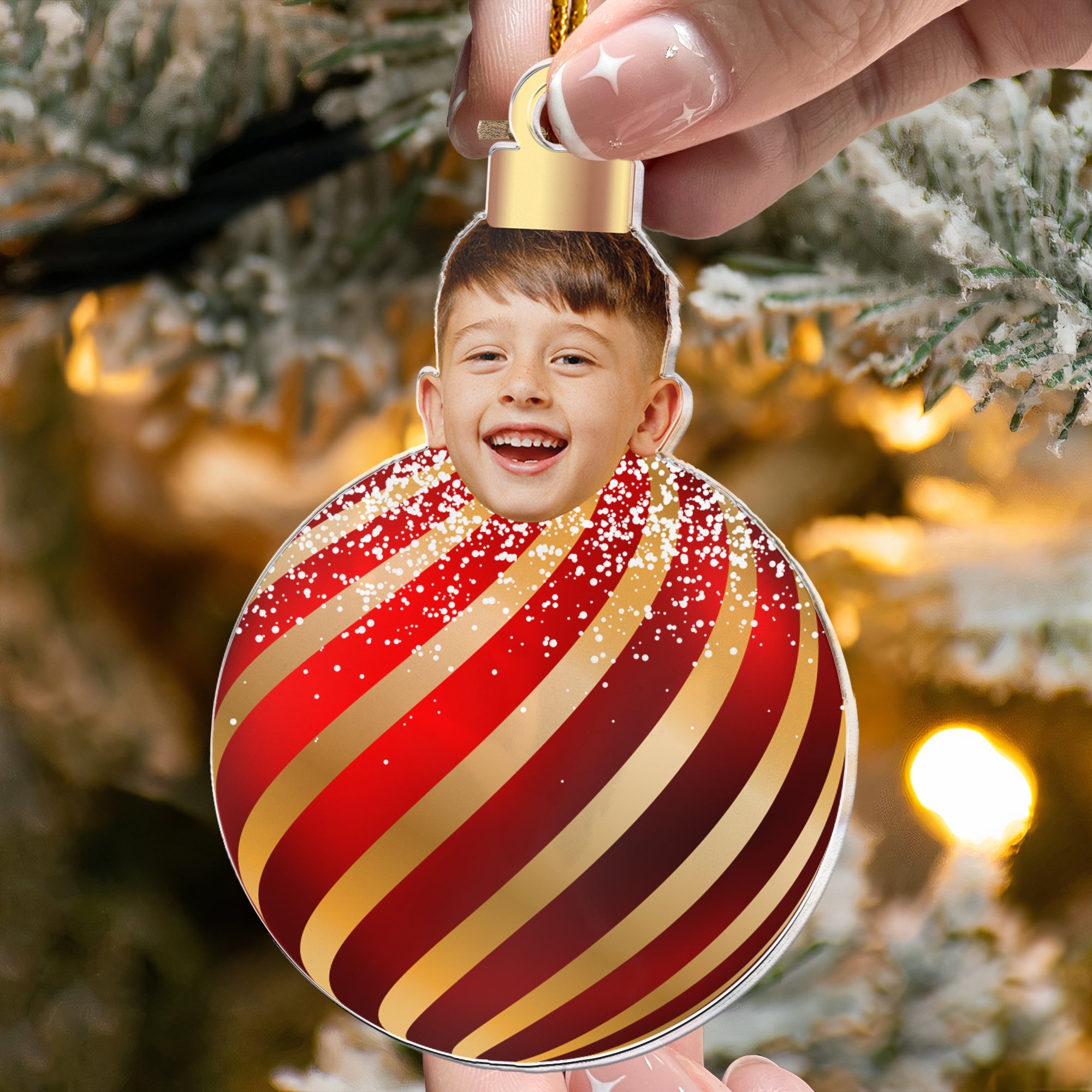 Custom Funny Face Ball Ornament - Personalized Acrylic Photo Ornament