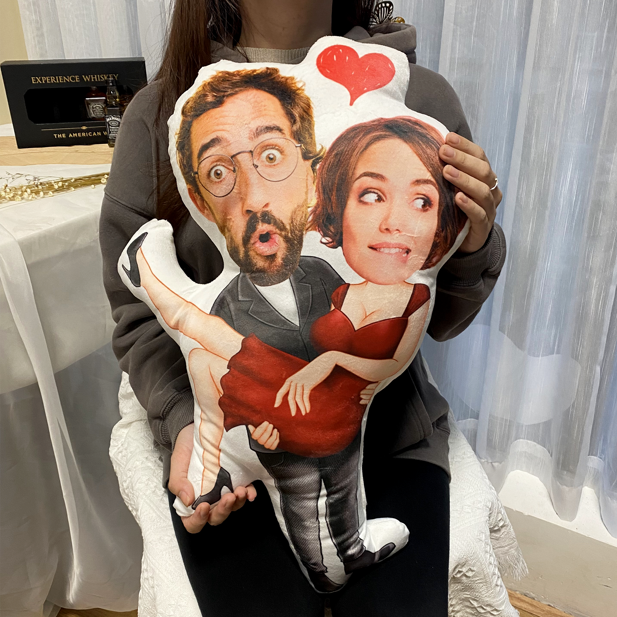 Custom Funny Face Couple - Personalized Photo Custom Shaped Pillow