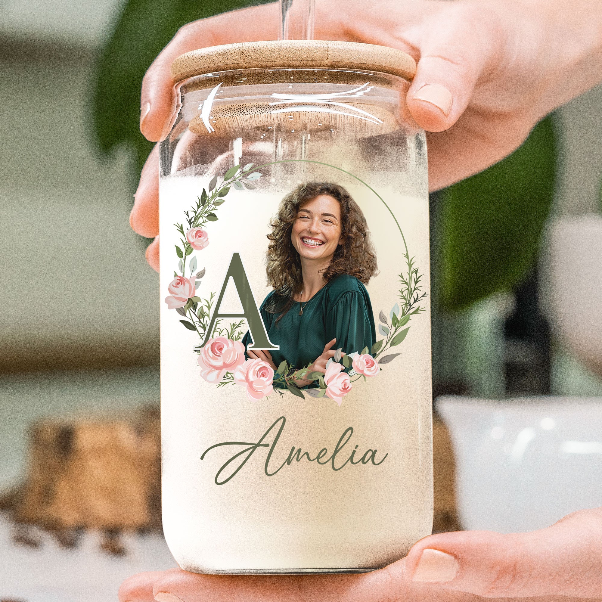 Custom Name And Photo - Personalized Photo Clear Glass Cup