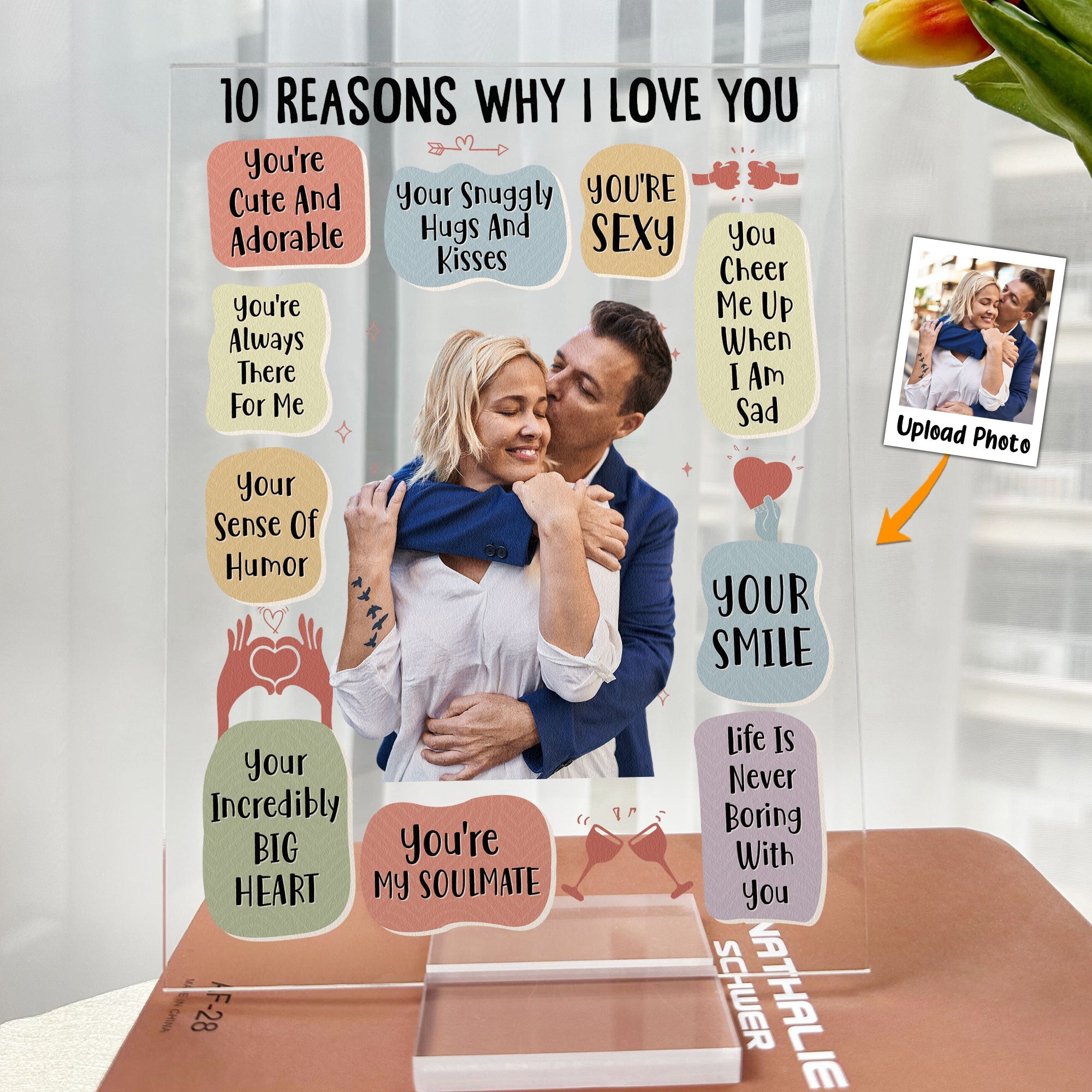 Custom Photo 10 Reasons Why I Love You - Personalized Acrylic Photo Plaque