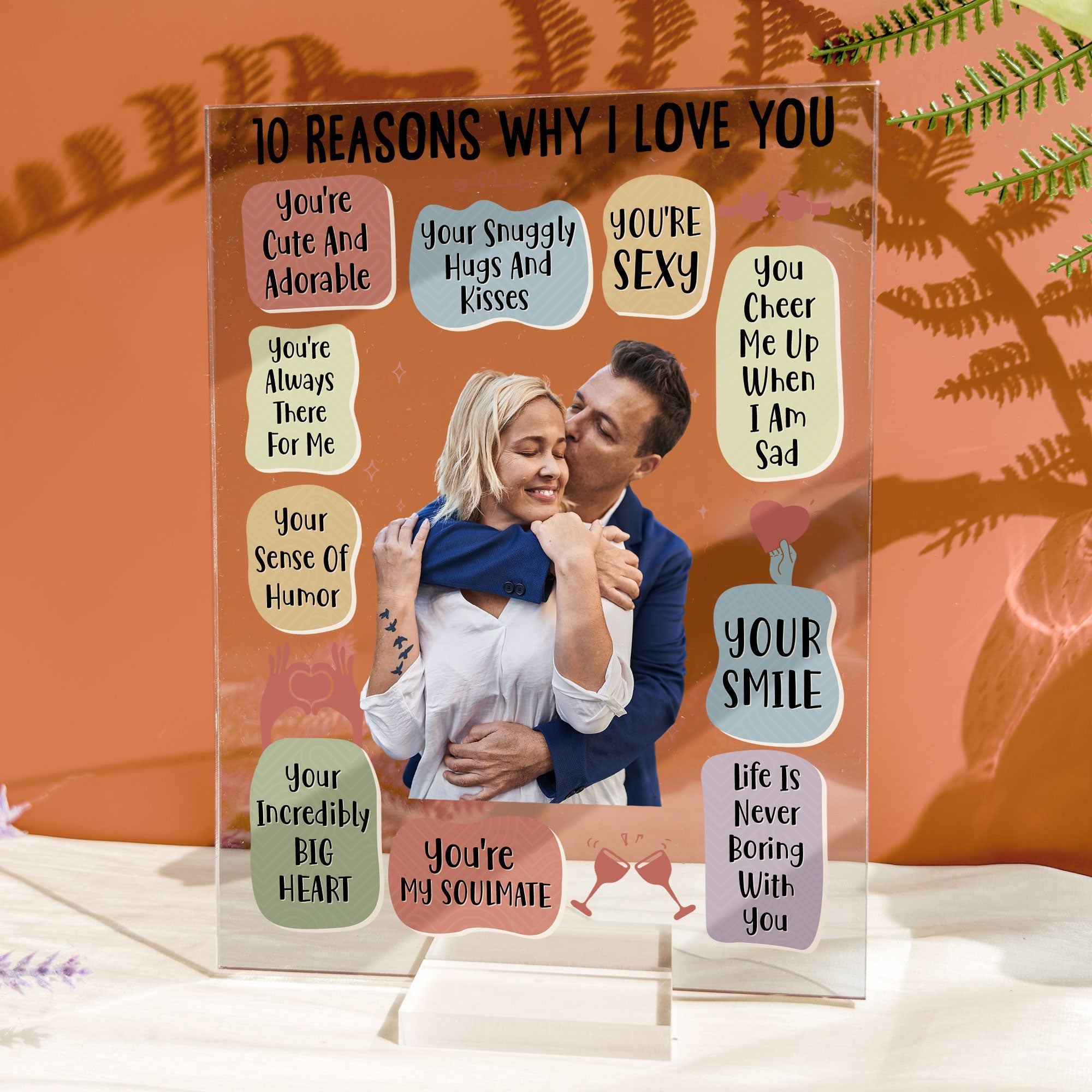 Custom Photo 10 Reasons Why I Love You - Personalized Acrylic Photo Plaque