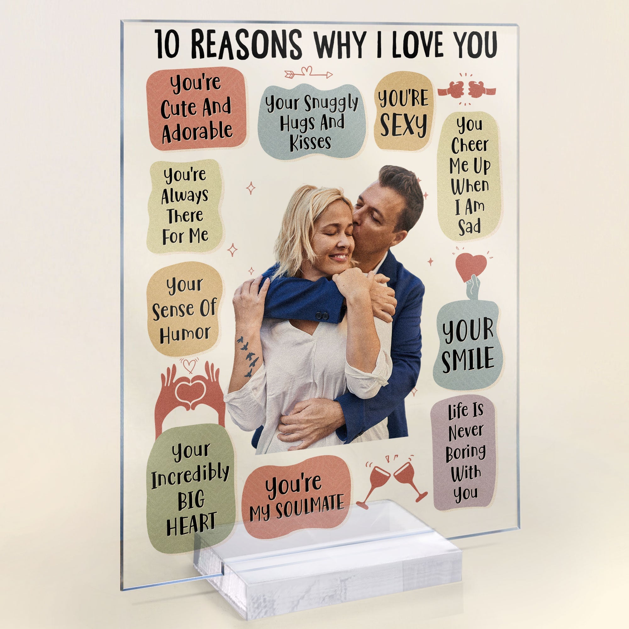 Custom Photo 10 Reasons Why I Love You - Personalized Acrylic Photo Plaque