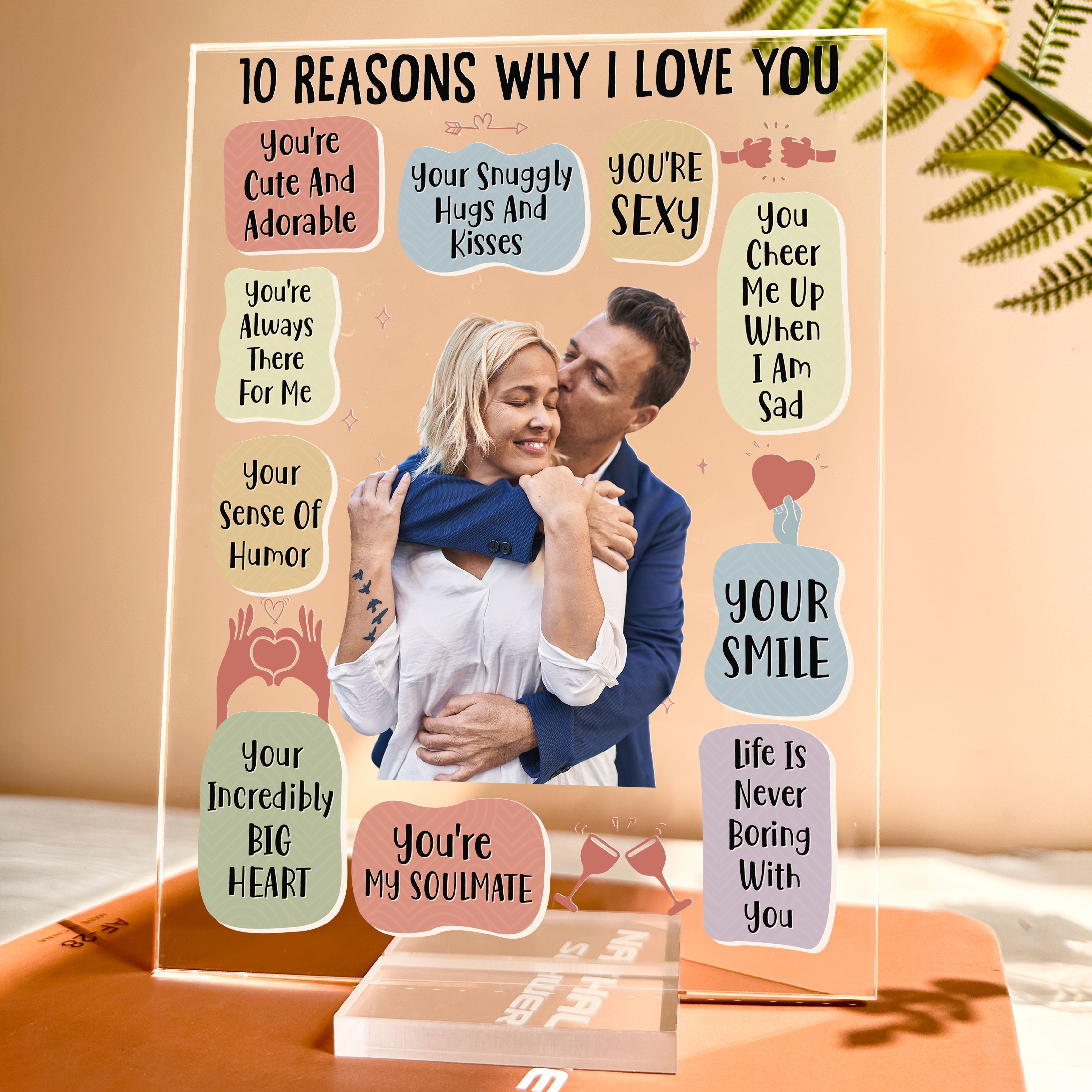 Custom Photo 10 Reasons Why I Love You - Personalized Acrylic Photo Plaque