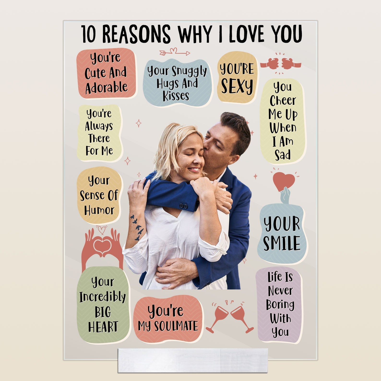 Custom Photo 10 Reasons Why I Love You - Personalized Acrylic Photo Plaque