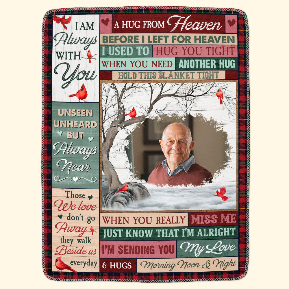 Custom Photo A Hug From Heaven - Personalized Memory Photo Blanket