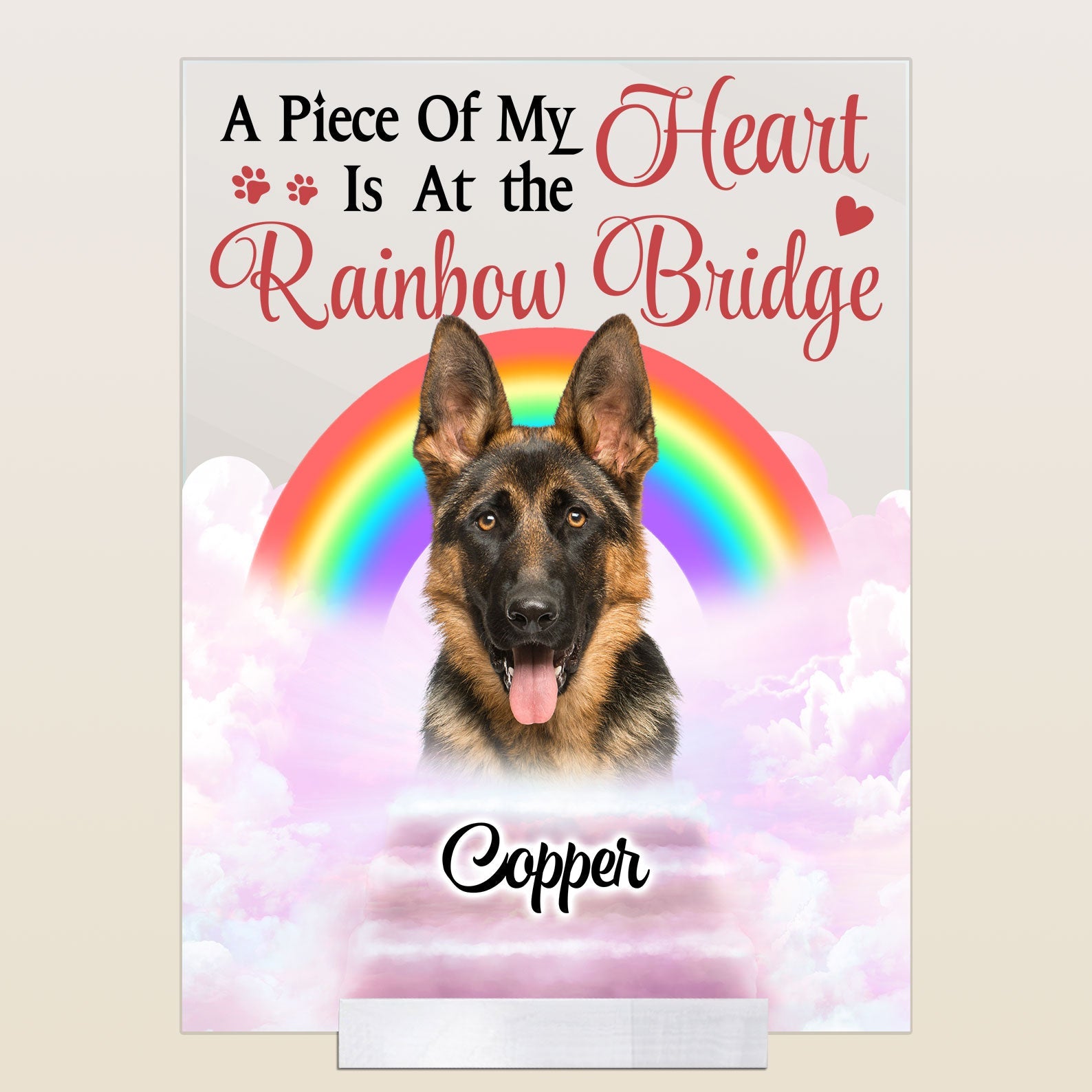 Custom Photo A Piece Of My Heart - Personalized Acrylic Photo Plaque