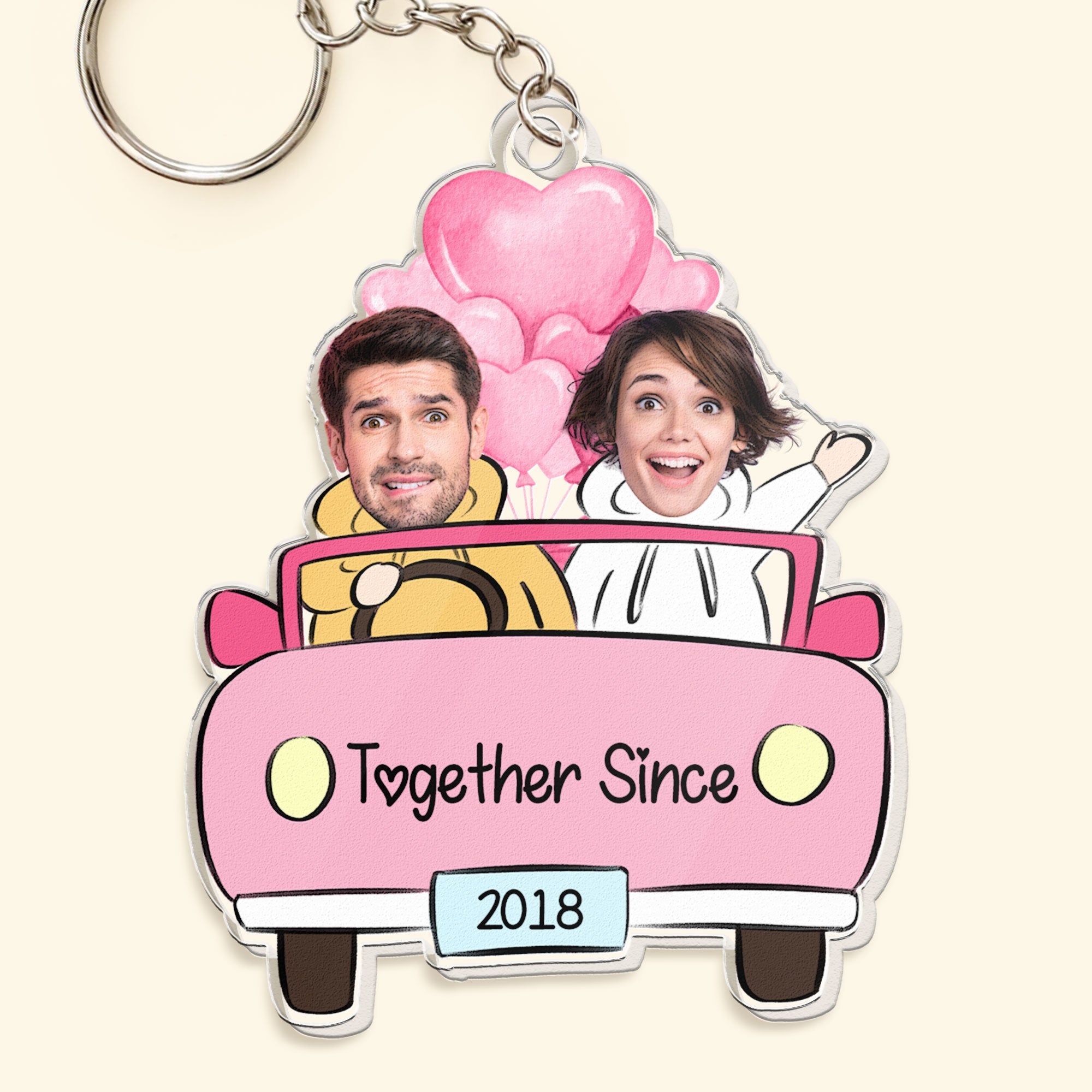 Custom Photo Couple  - Personalized Acrylic Photo Keychain