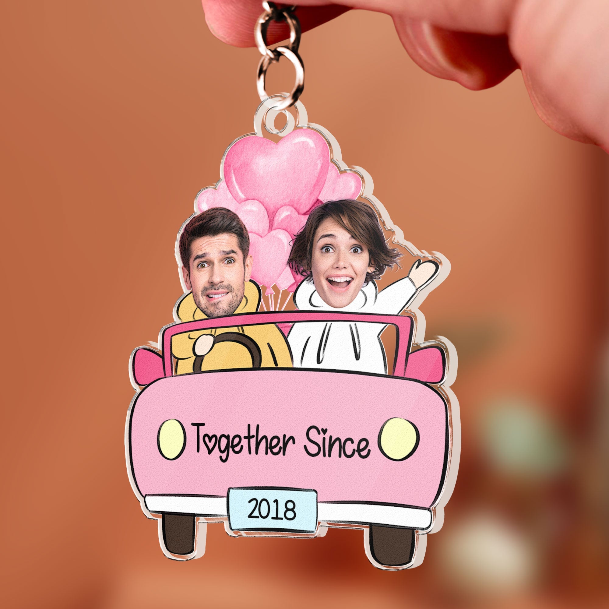 Custom Photo Couple  - Personalized Acrylic Photo Keychain