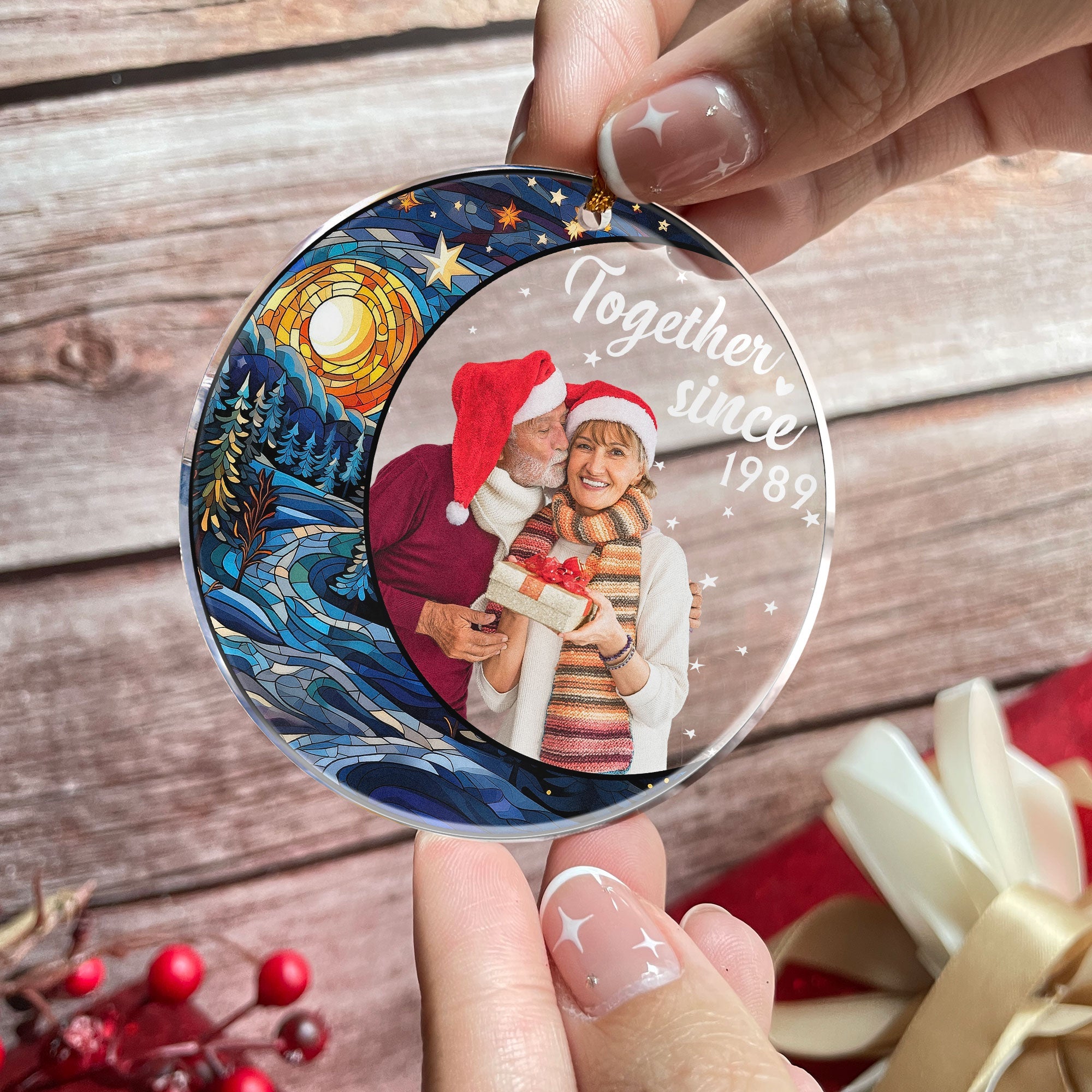 Custom Photo Couple Together Since - Personalized Acrylic Photo Ornament