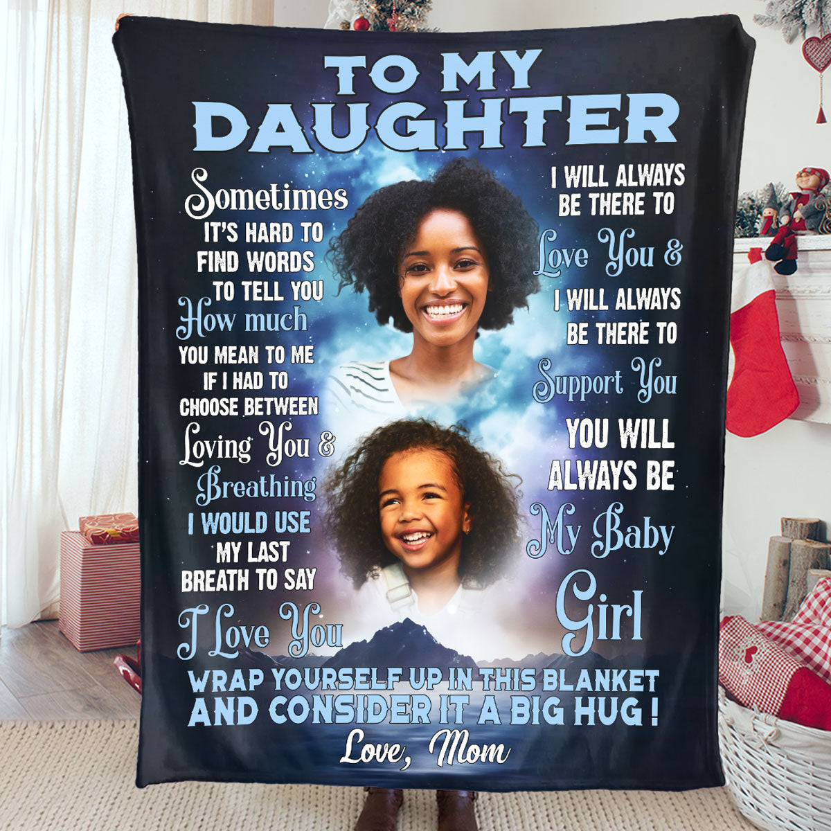 Custom Photo Daughter Blanket - Personalized Photo Blanket