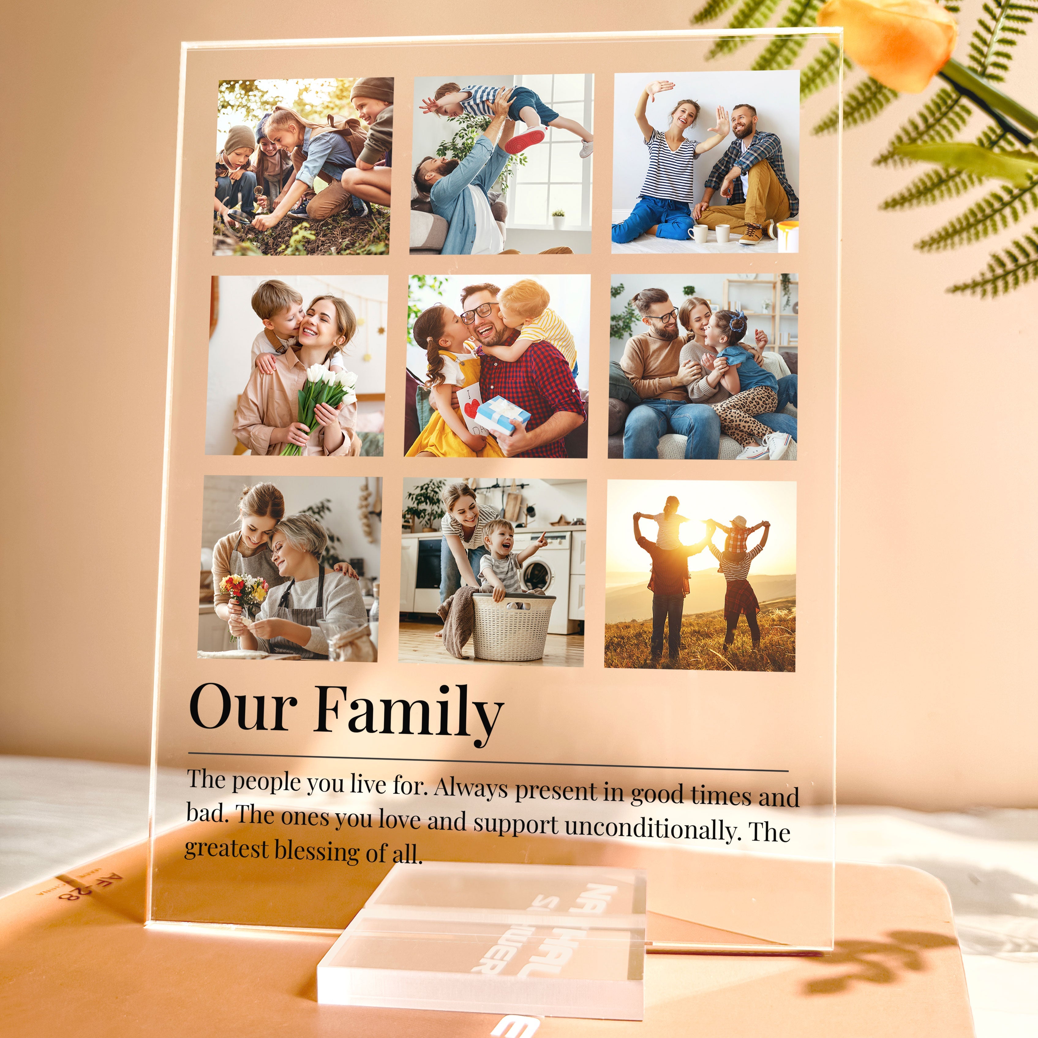 Custom Photo Family Definition Gift For Mom Dad - Personalized Acrylic Photo Plaque