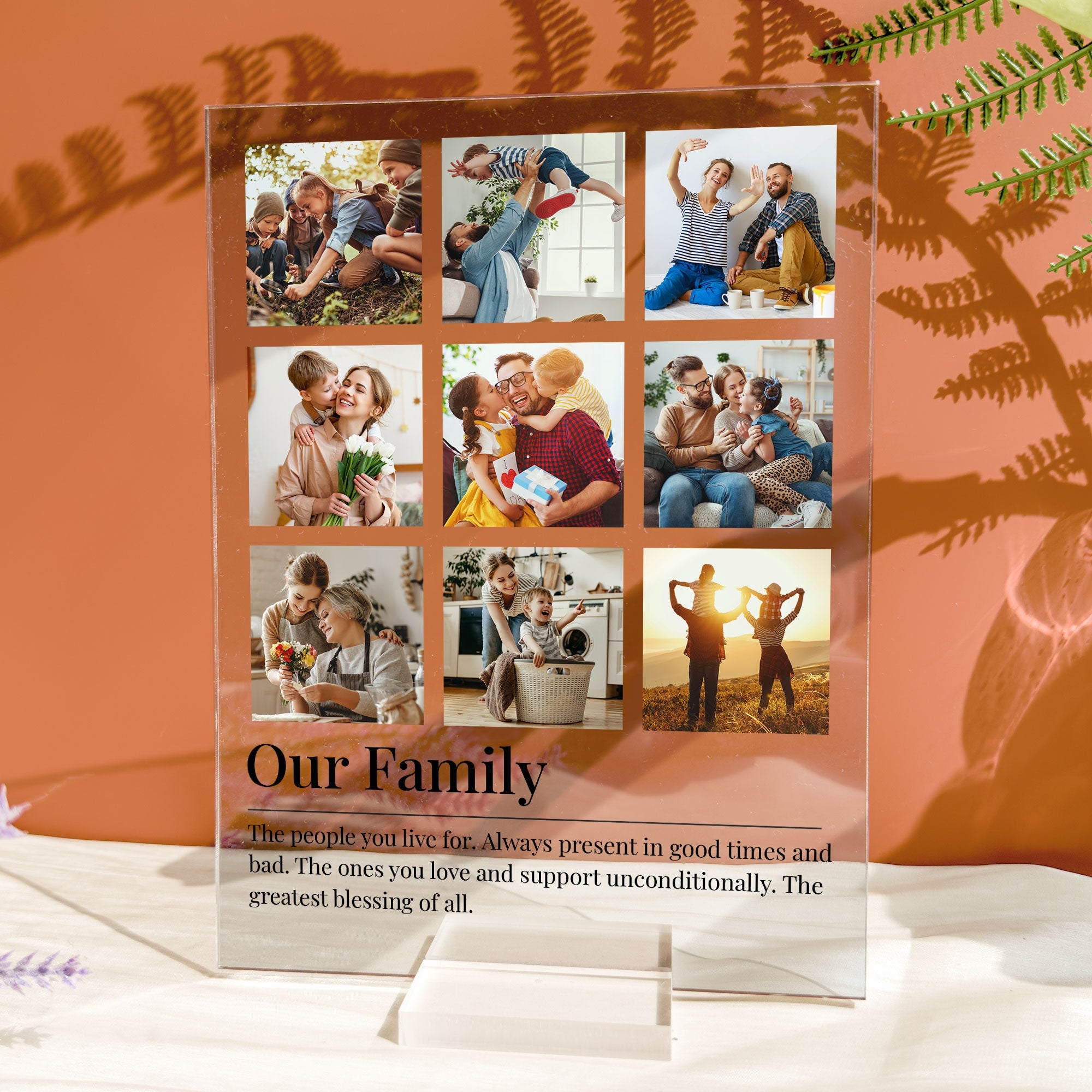 Custom Photo Family Definition Gift For Mom Dad - Personalized Acrylic Photo Plaque