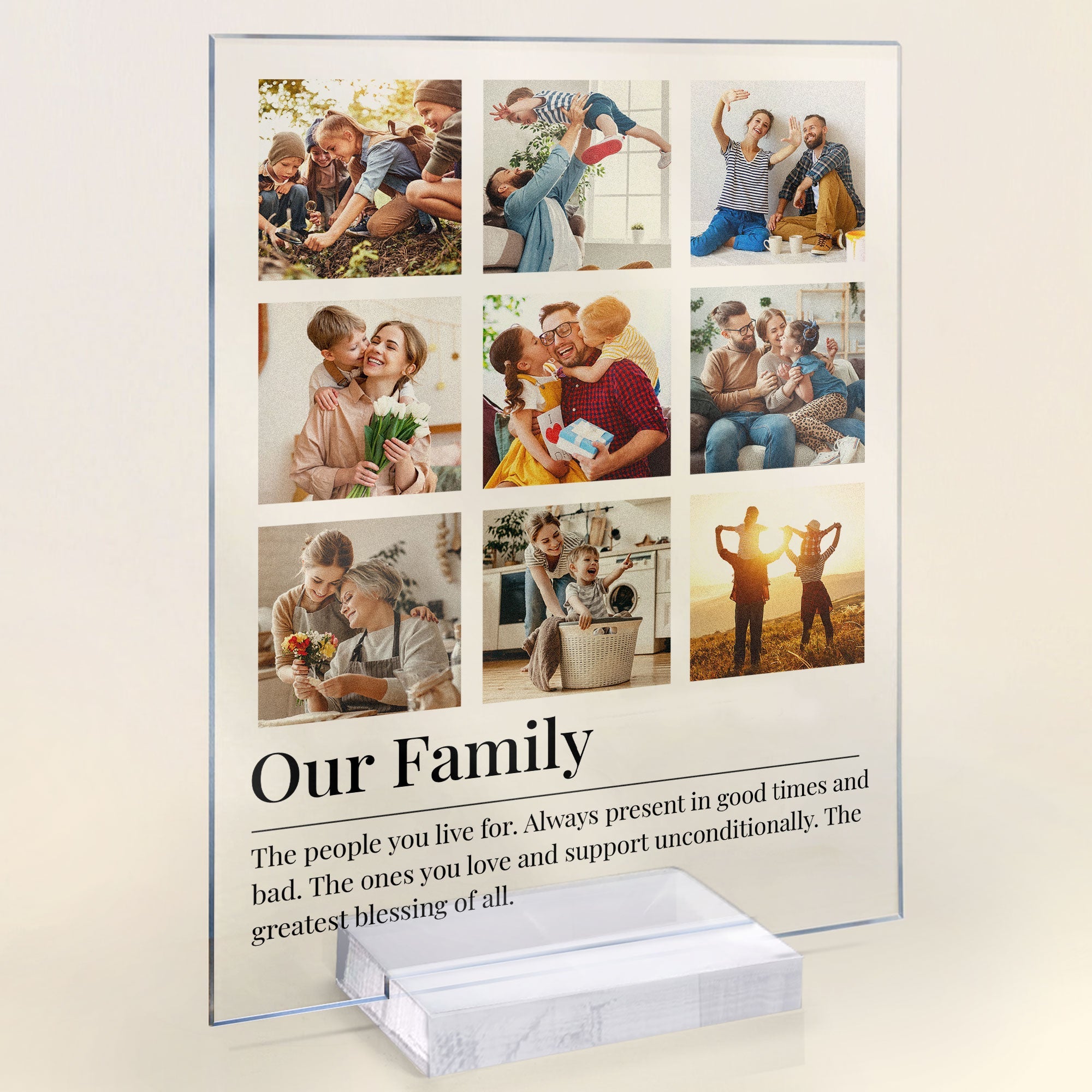 Custom Photo Family Definition Gift For Mom Dad - Personalized Acrylic Photo Plaque