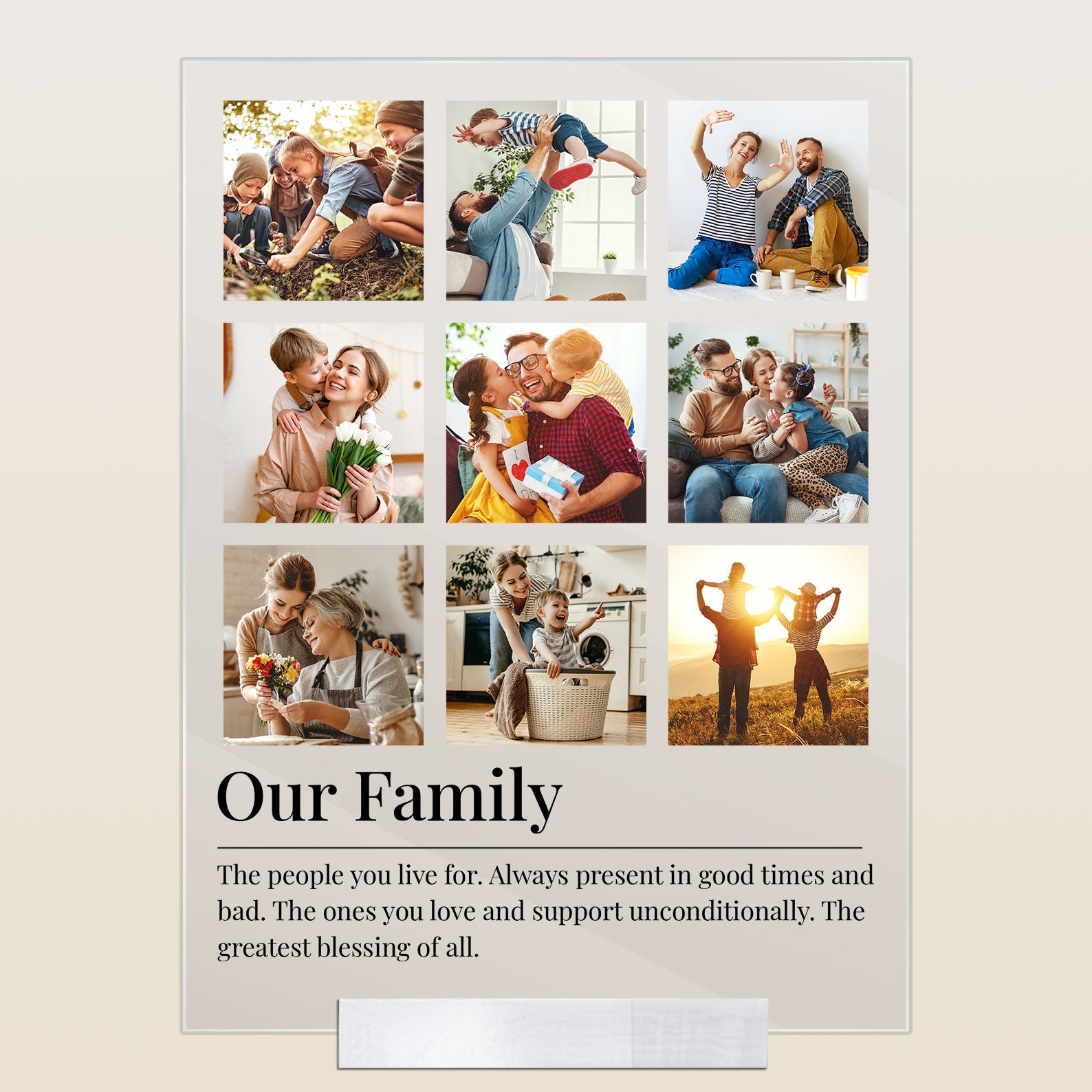 Custom Photo Family Definition Gift For Mom Dad - Personalized Acrylic Photo Plaque