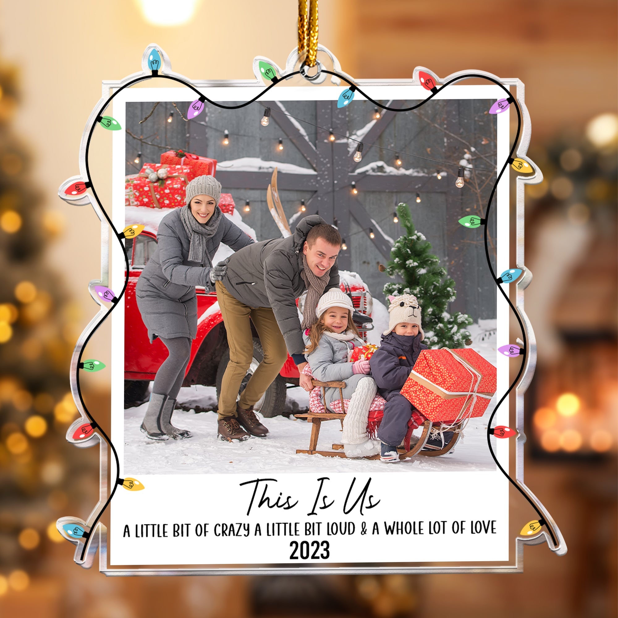 Custom Photo Polaroid Family Friends Christmas - Personalized Family Photo Ornament