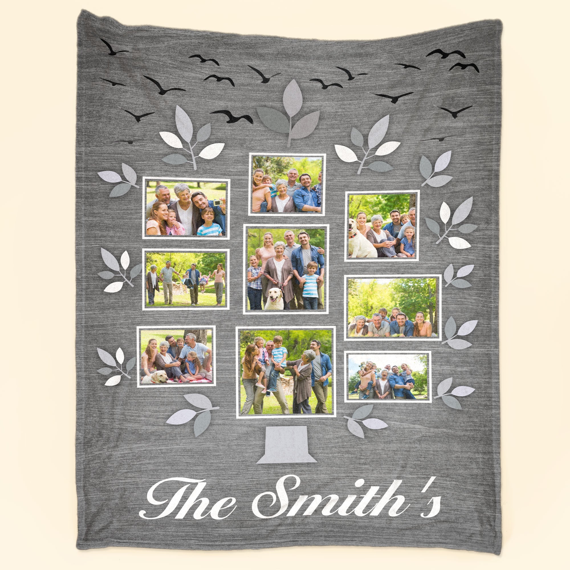 Custom Photo Family Tree Of Life - Personalized Photo Blanket