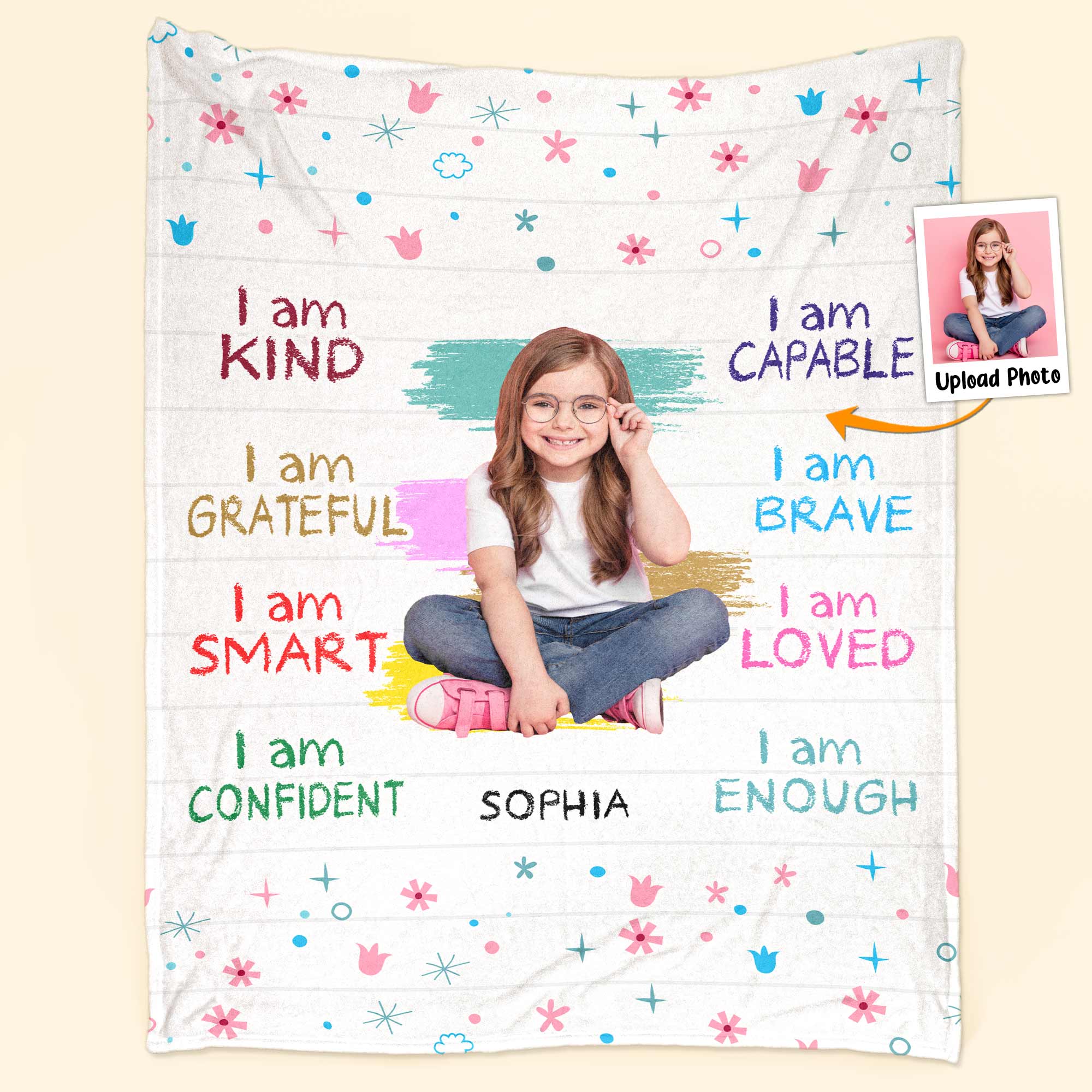 Custom Photo I Am Kind  - Personalized Photo Blanket