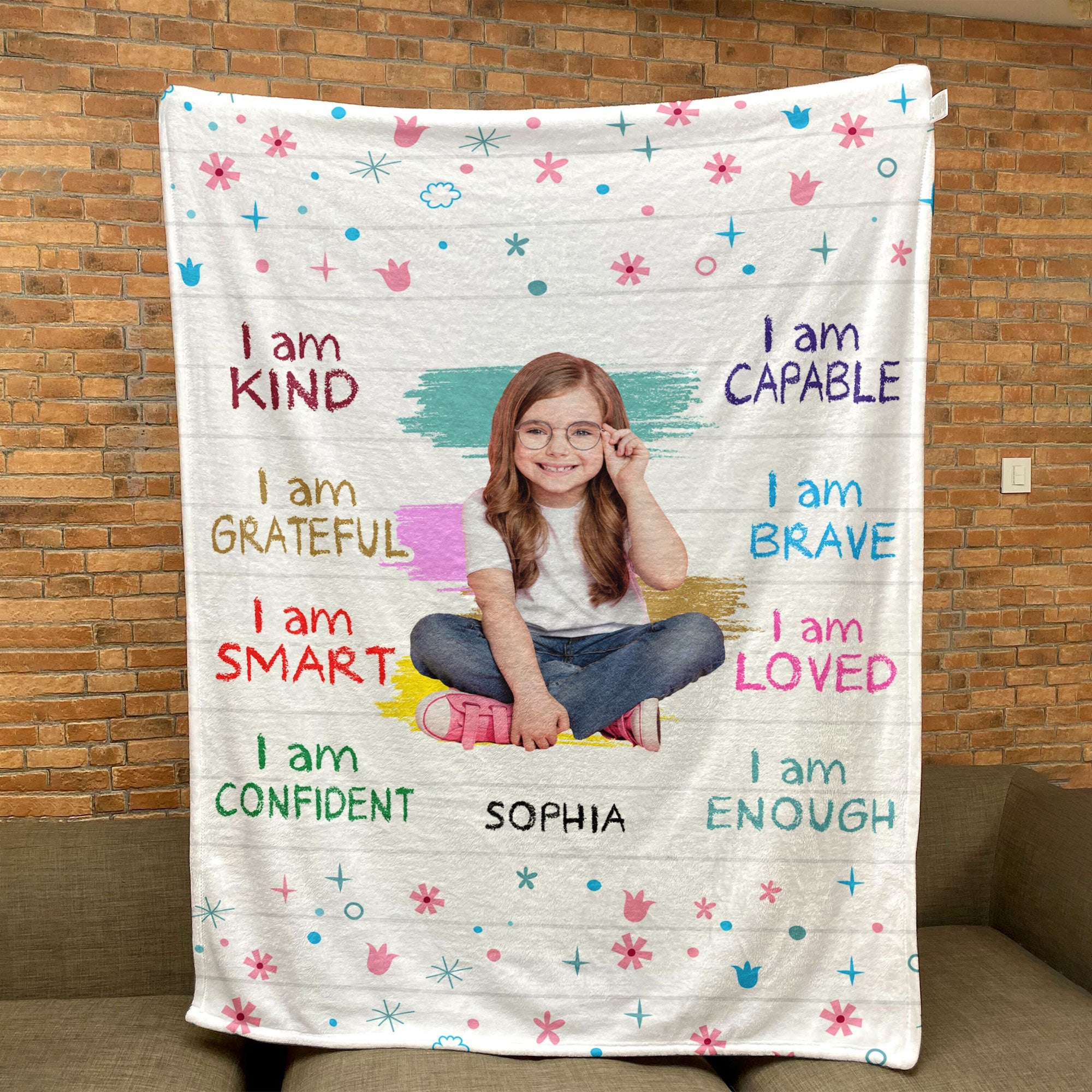 Custom Photo I Am Kind  - Personalized Photo Blanket