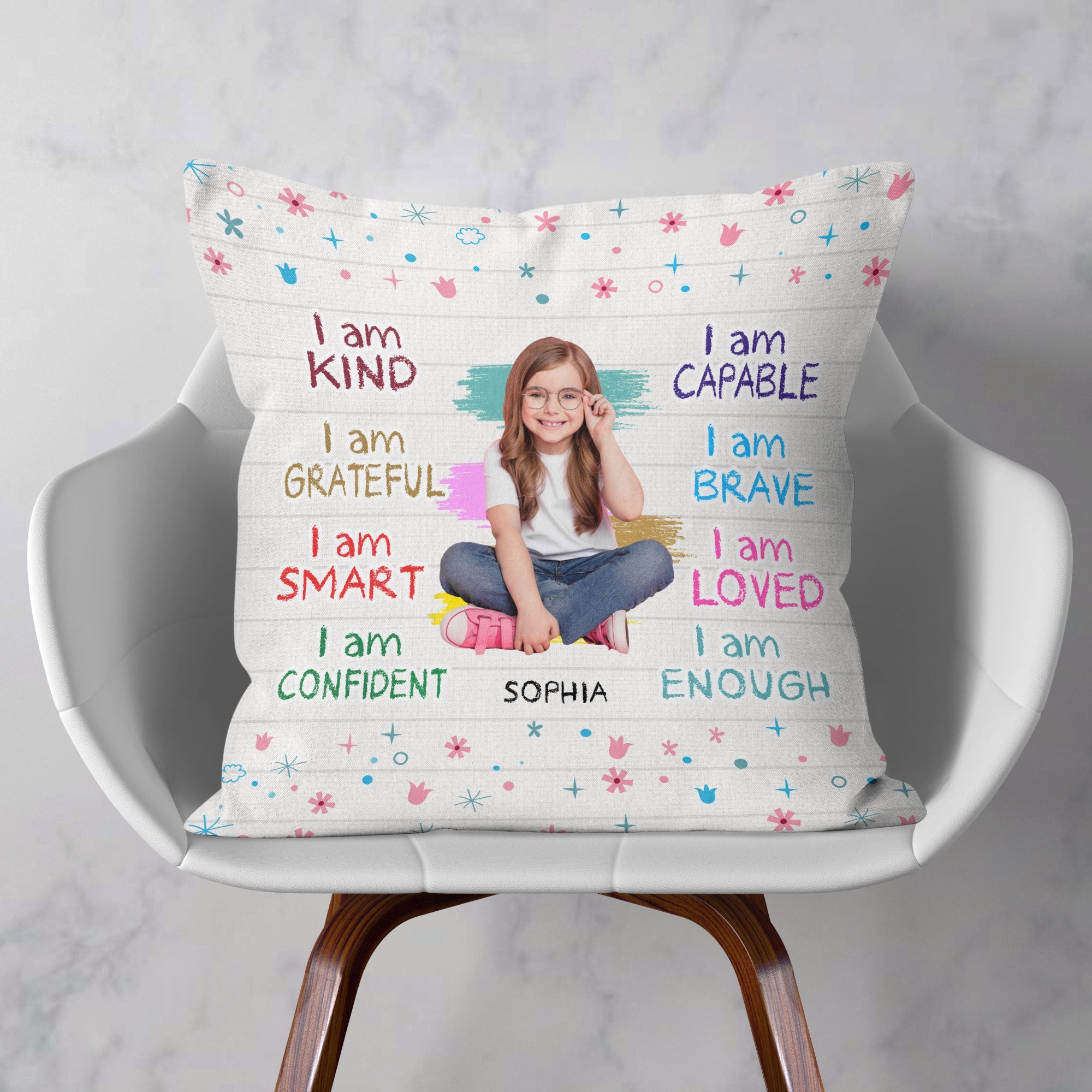 Custom Photo I Am Kind  - Personalized Photo Pillow (Insert Included)