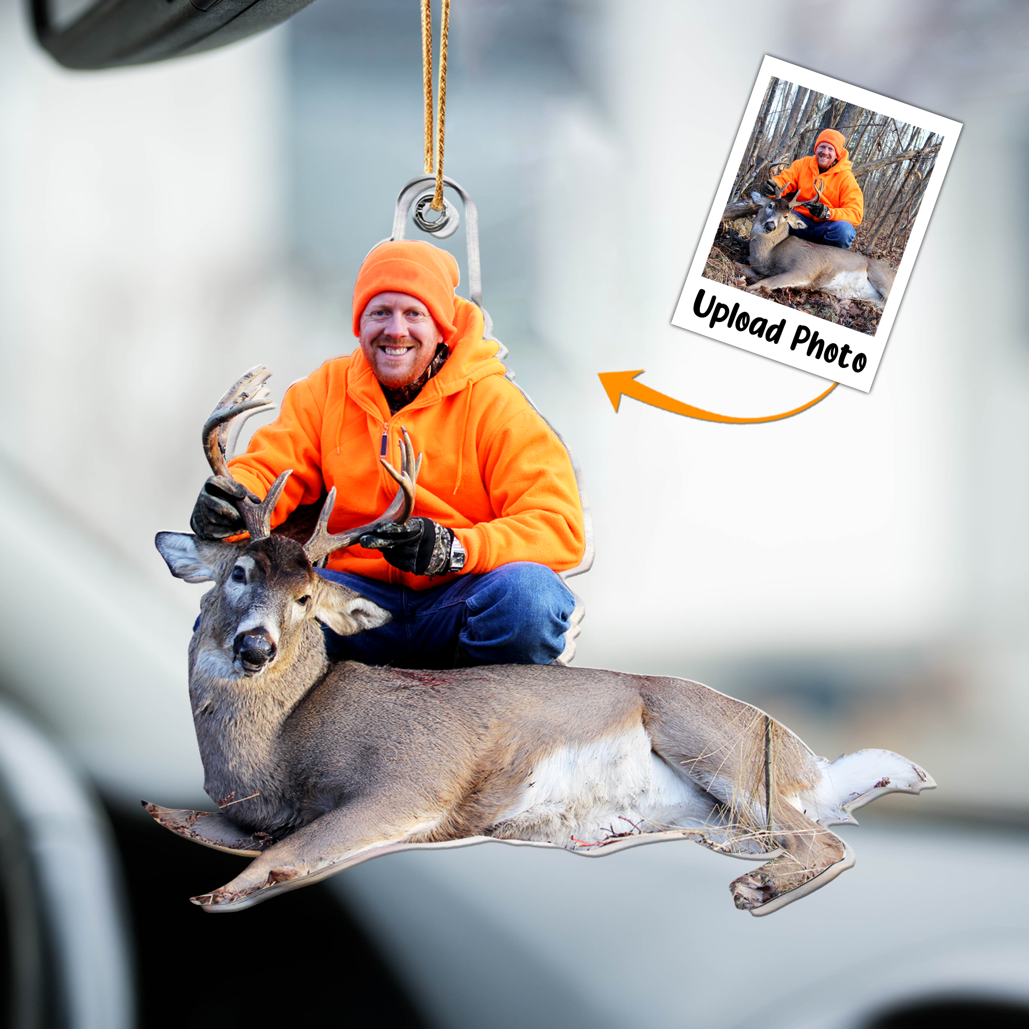 Custom Photo Ornament For Hunting Lovers - Personalized Hunting Photo Ornament