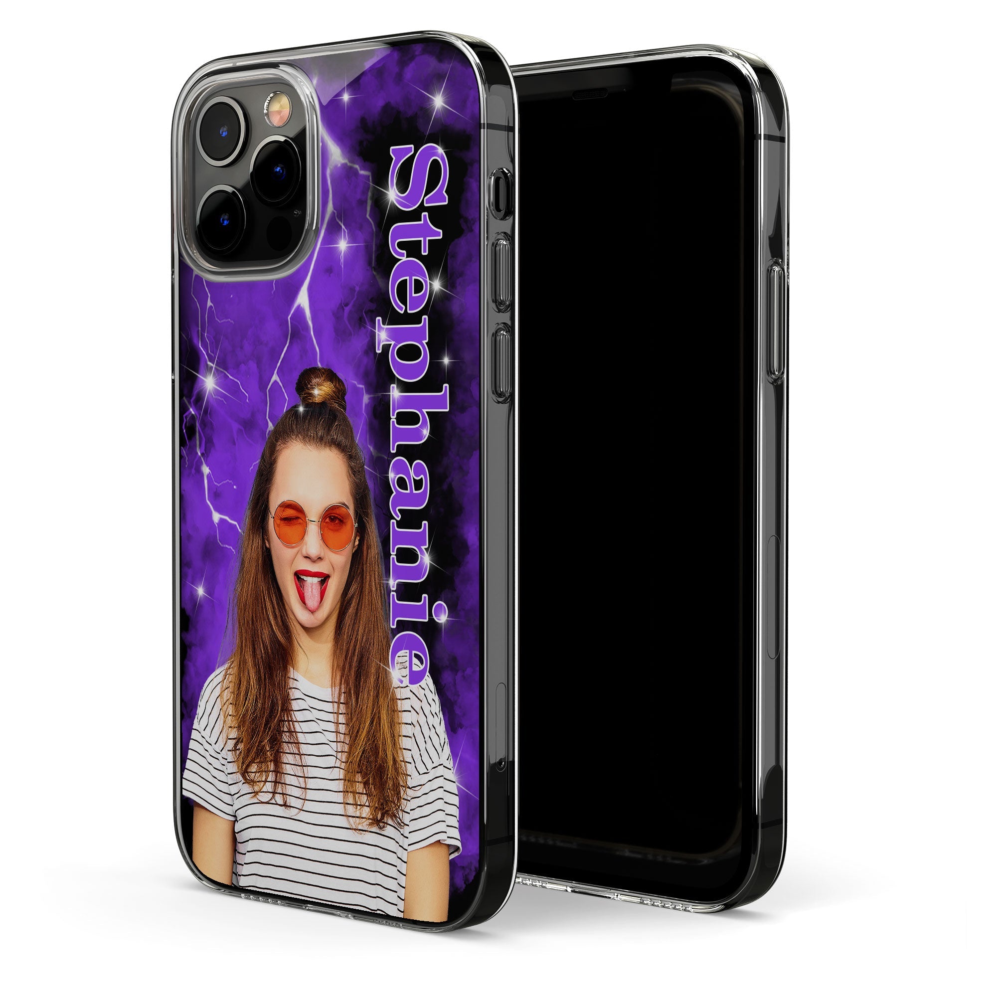 Custom Photo Retro Bootleg Rap 90S - Personalized Photo Clear Phone Case