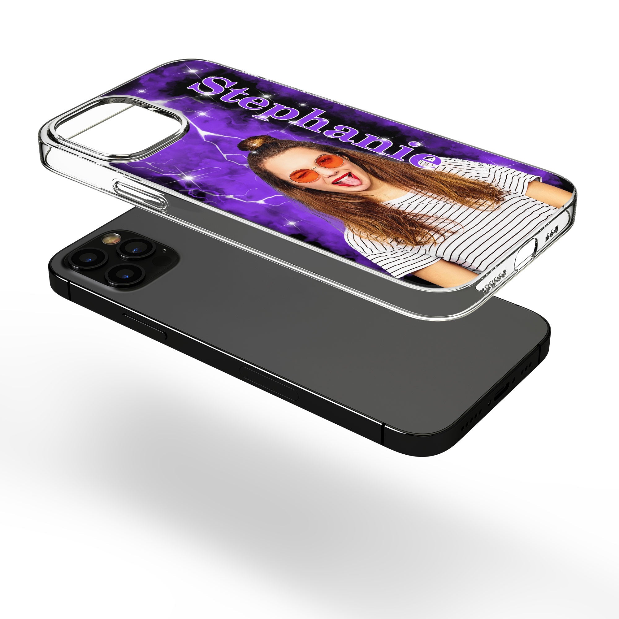 Custom Photo Retro Bootleg Rap 90S - Personalized Photo Clear Phone Case