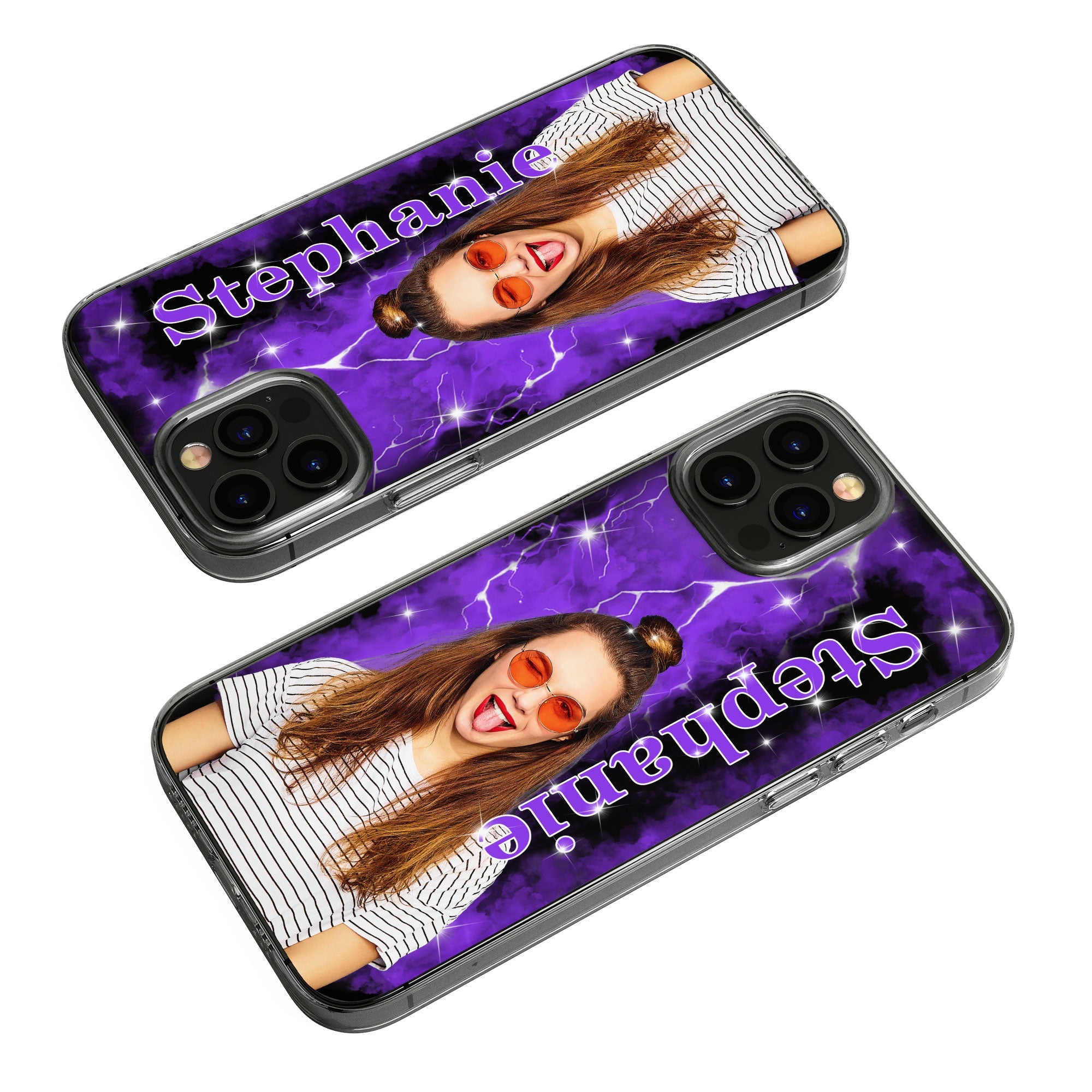 Custom Photo Retro Bootleg Rap 90S - Personalized Photo Clear Phone Case