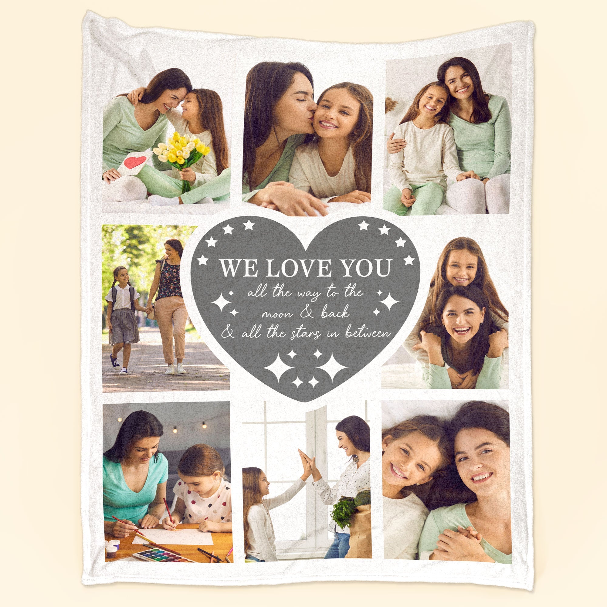 Custom Photo We Love You Mom - Personalized Photo Blanket