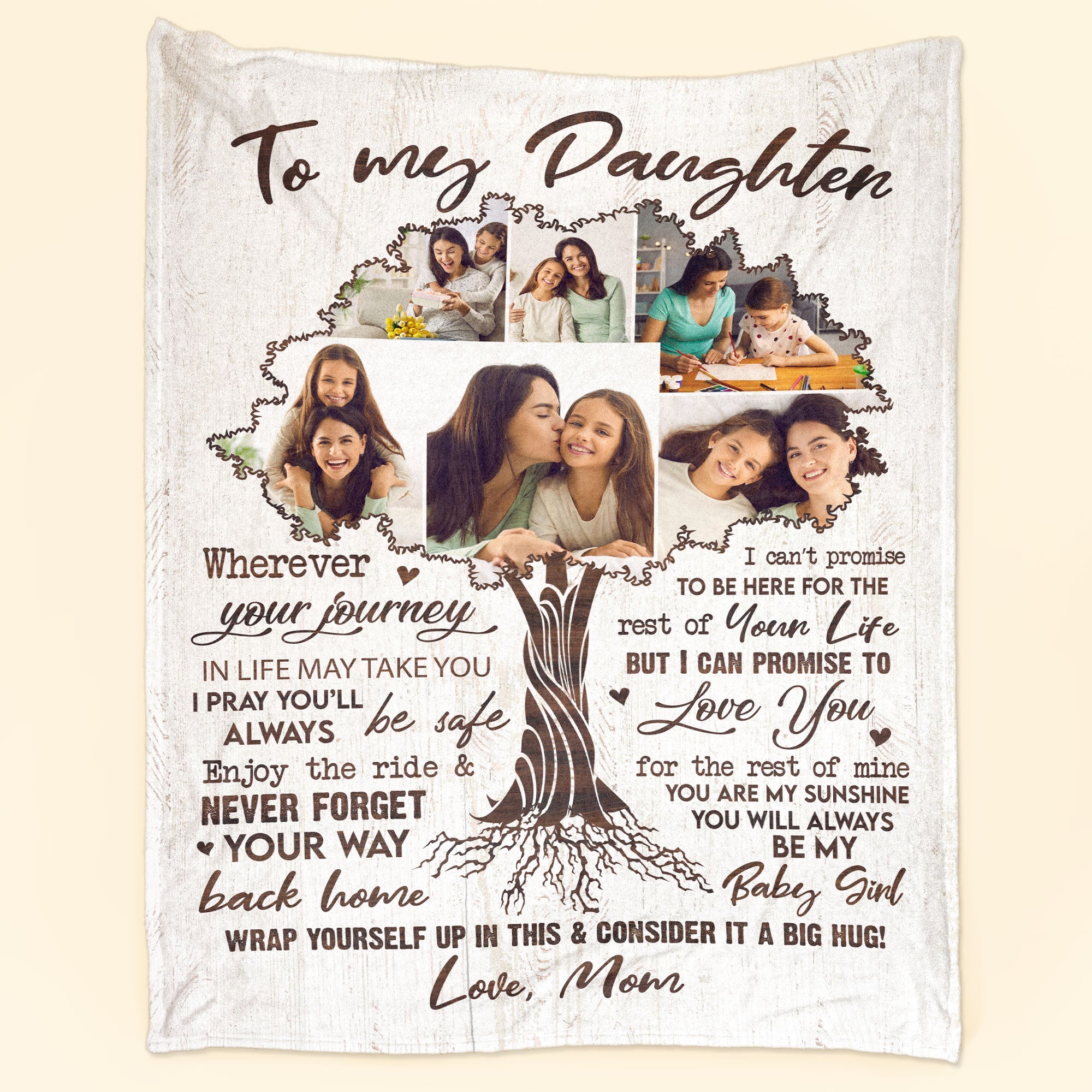 Custom Photo You Will Always Be My Baby Girl  - Personalized Photo Blanket