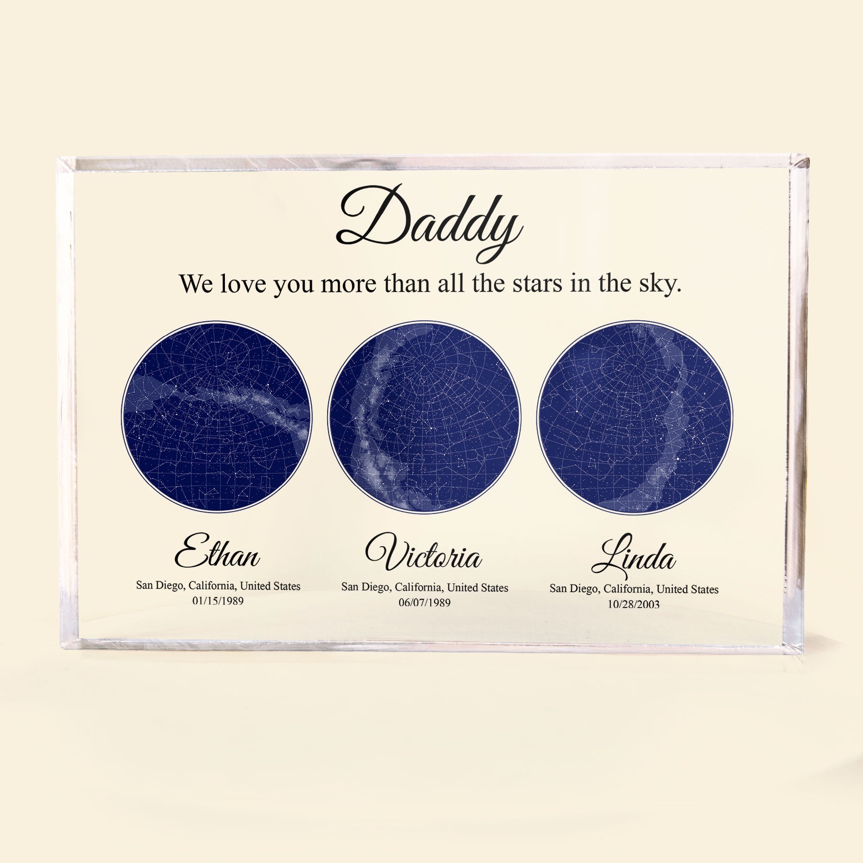 Custom Star Map On A Date Daddy - Personalized Rectangle Acrylic Plaque