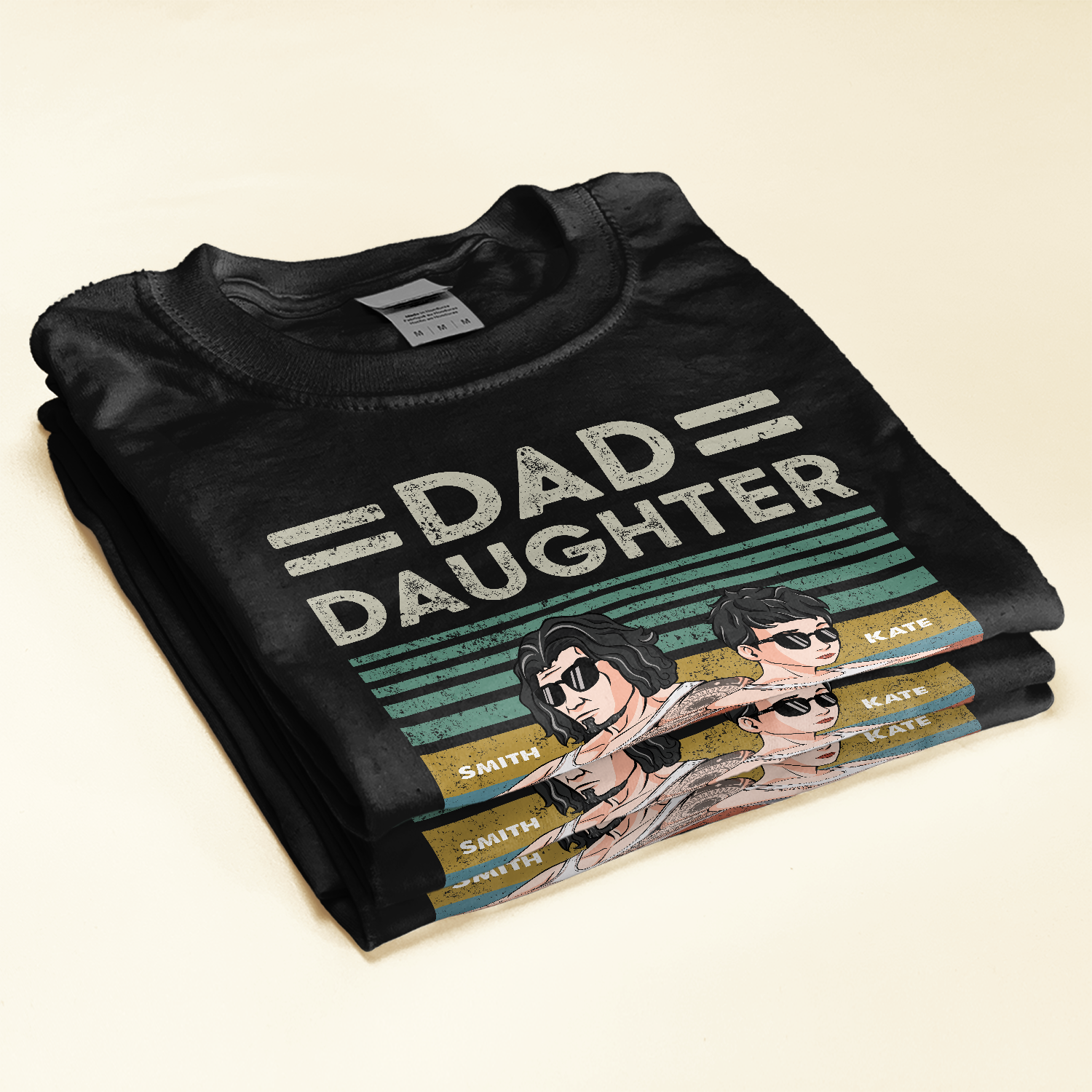 Dad Daughter Squad - Personalized Shirt - Birthday Father's Day Gift For Daddy, Step Dad - Gift From Daughters