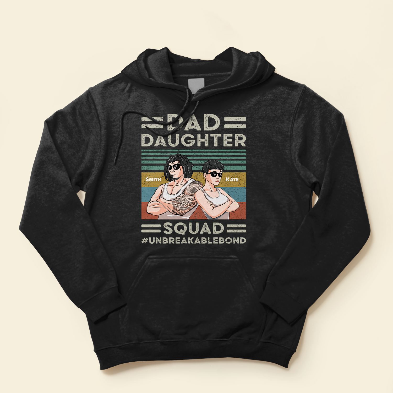 Dad Daughter Squad - Personalized Shirt - Birthday Father's Day Gift For Daddy, Step Dad - Gift From Daughters