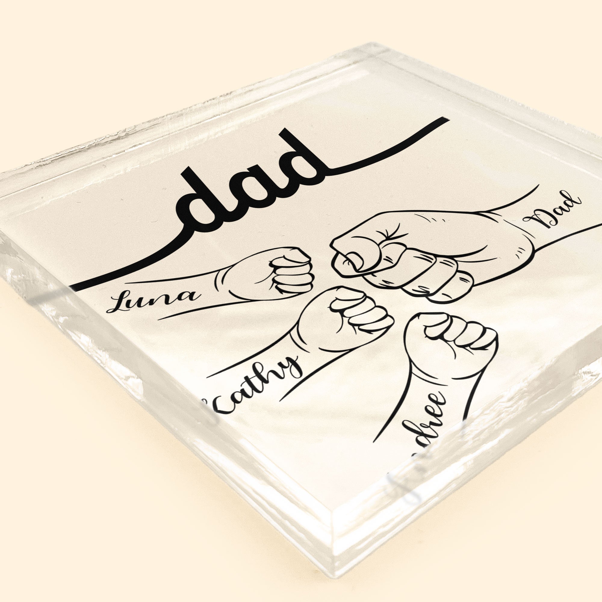 Dad Hand Bumps - Personalized Acrylic Plaque