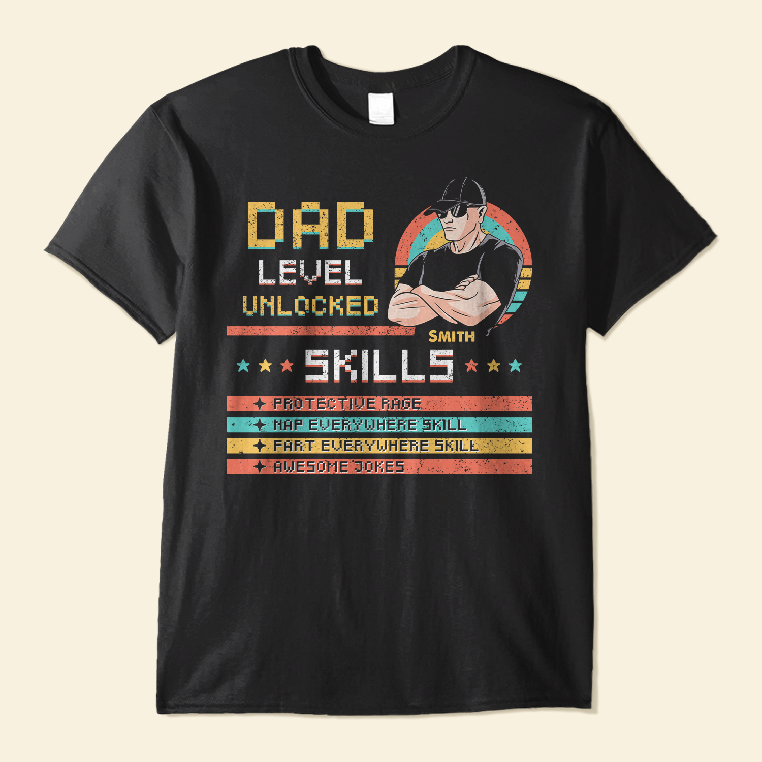 Dad Level Unlocked - Personalized Shirt - Birthday Father's Day Gift For Dad, Step Dad, Husband - Gift From WIfe