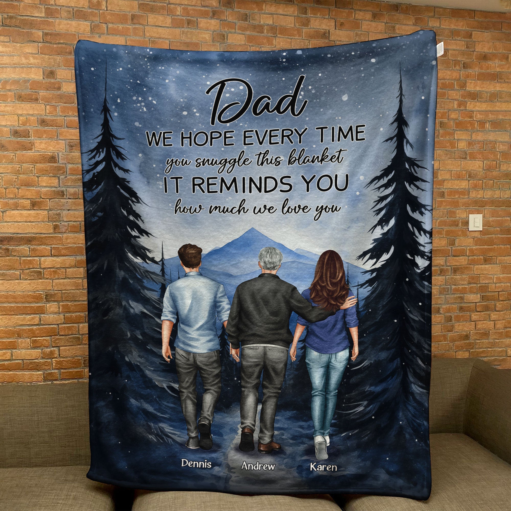 Dad We Love You Hug This Blanket - Personalized Blanket