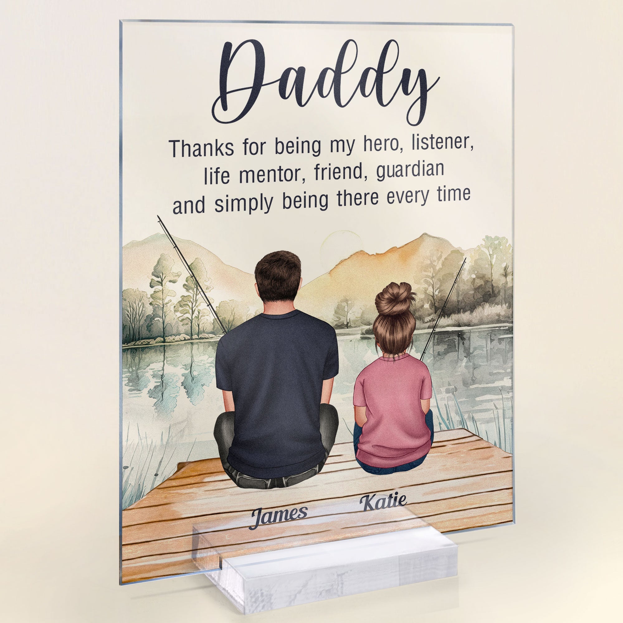 Daddy Thanks For Being My Hero, My Friend - Personalized Acrylic Plaque