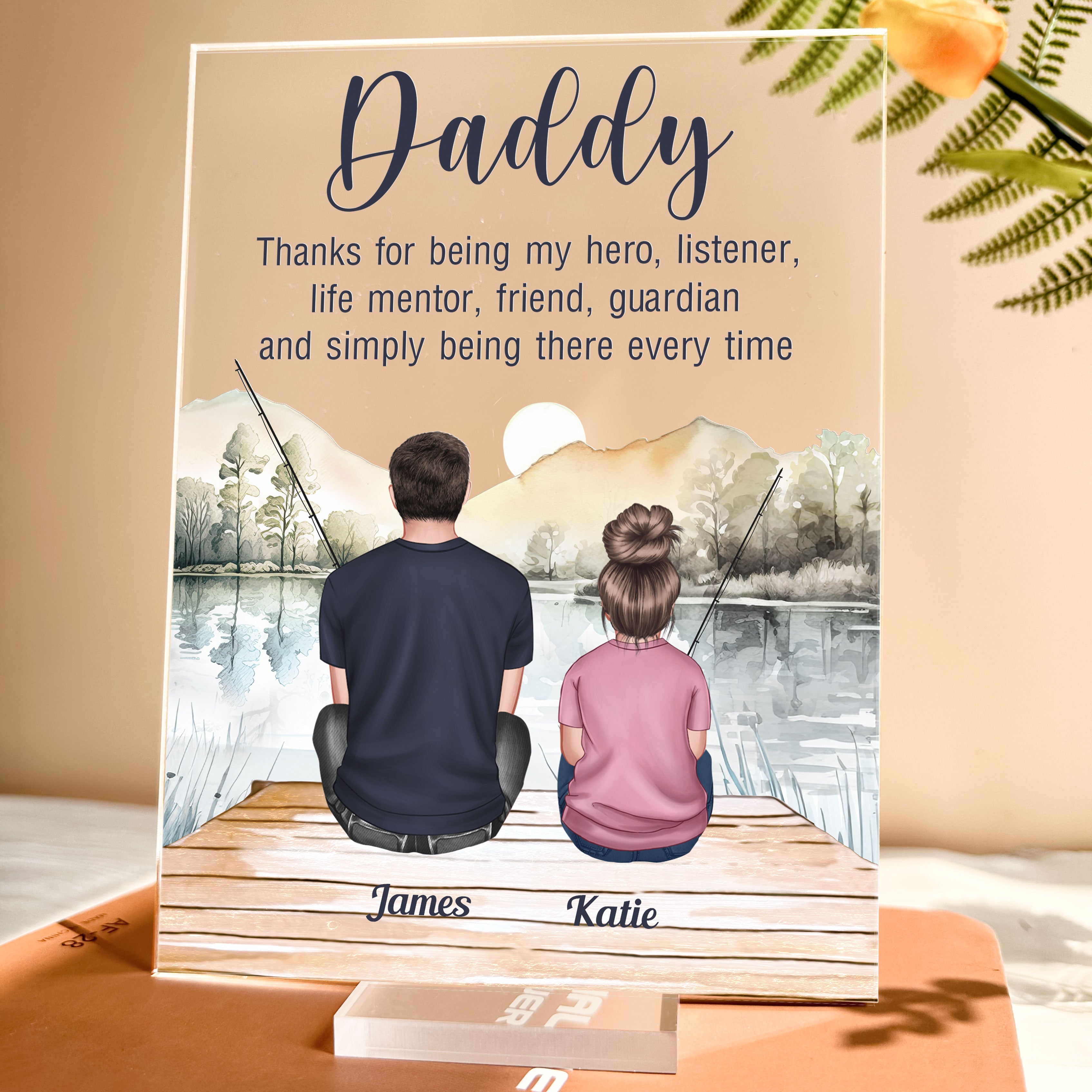 Daddy Thanks For Being My Hero, My Friend - Personalized Acrylic Plaque