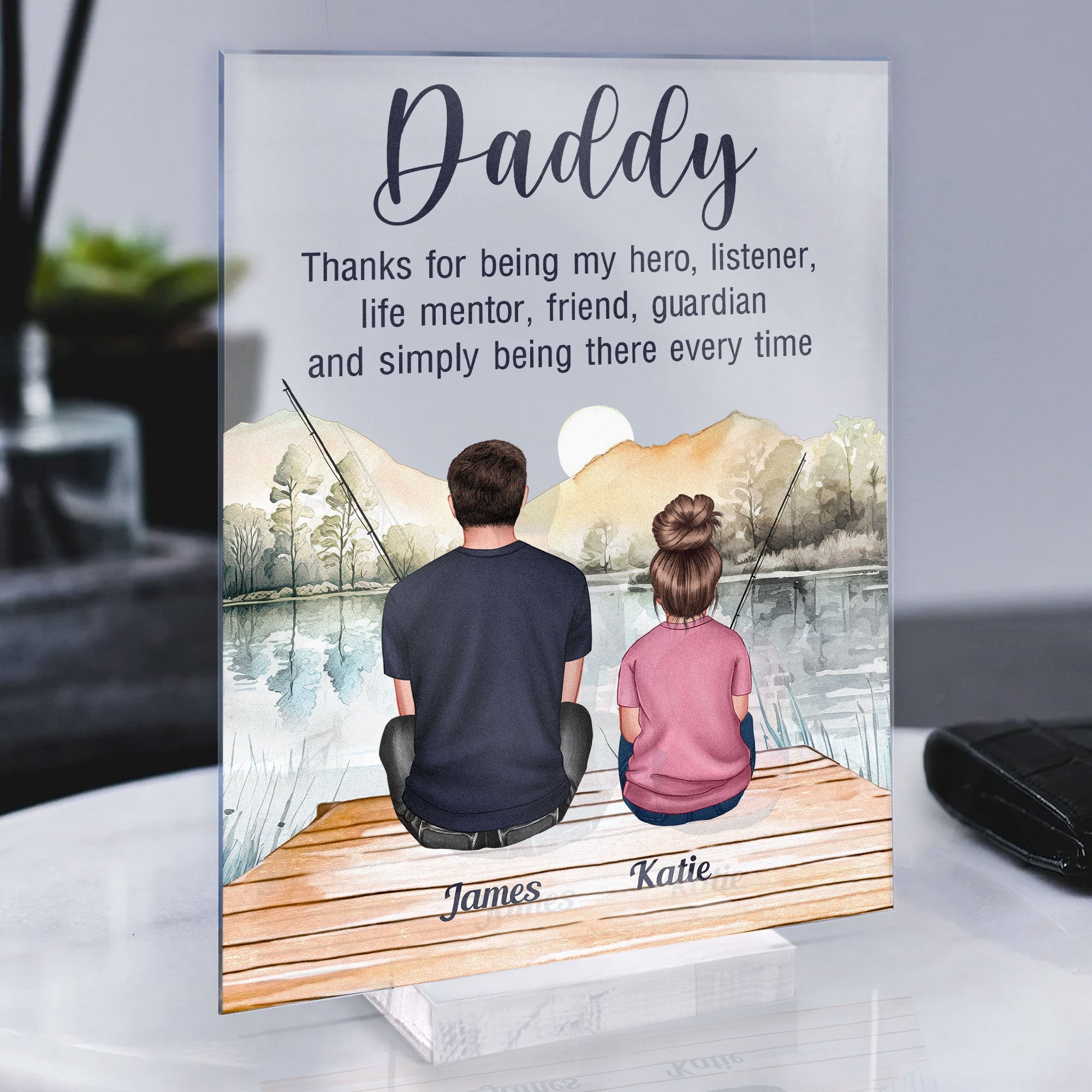 Daddy Thanks For Being My Hero, My Friend - Personalized Acrylic Plaque