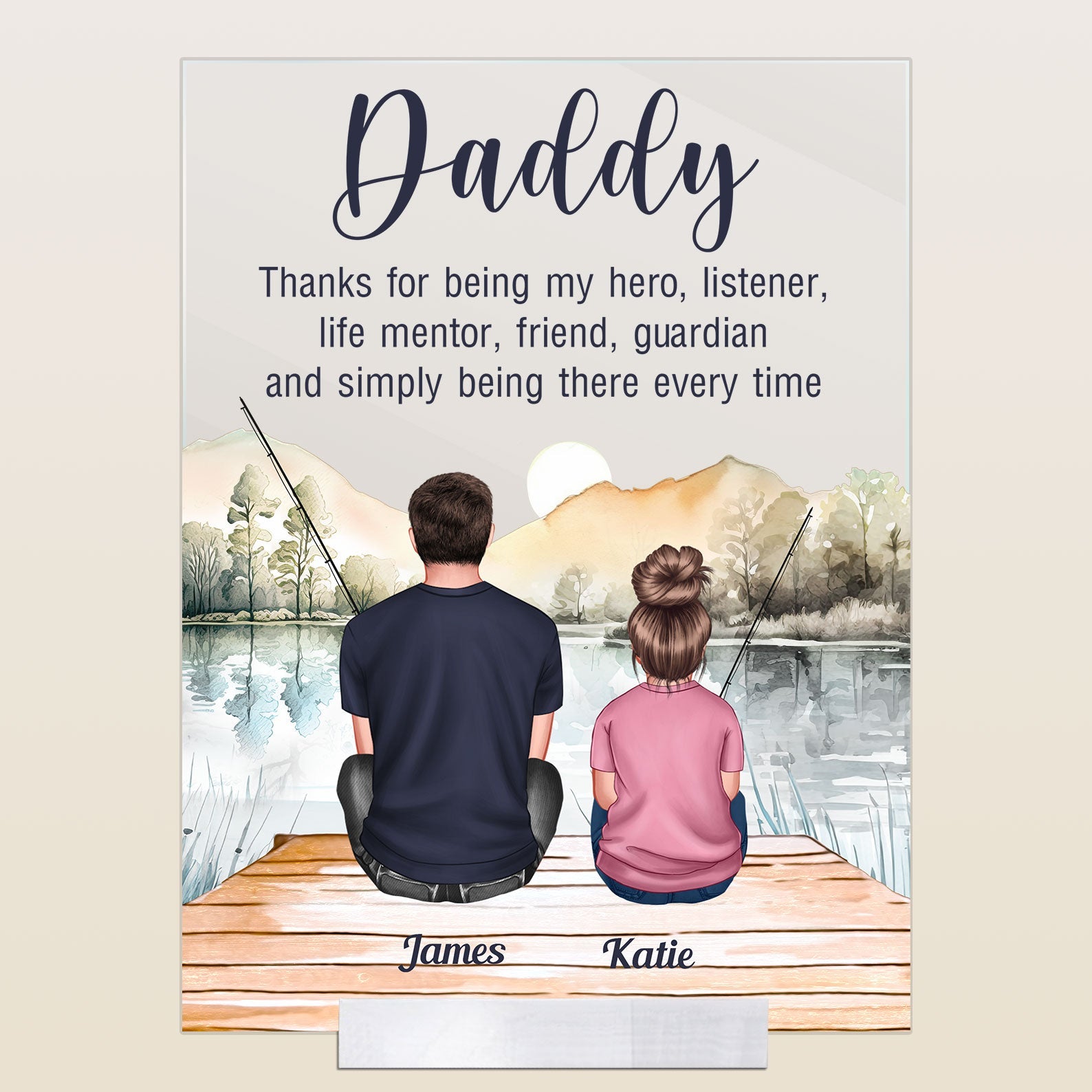 Daddy Thanks For Being My Hero, My Friend - Personalized Acrylic Plaque