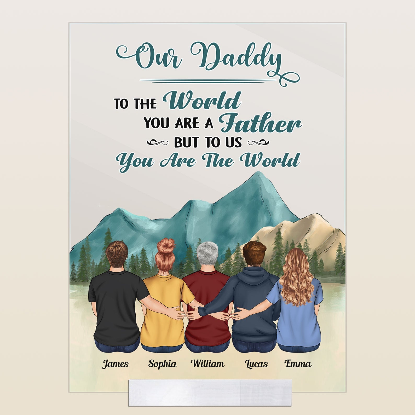 Daddy, You Are The World - Personalized Acrylic Plaque - Birthday, Father's dayGift For Father, Dad, Daddy, Grandfather