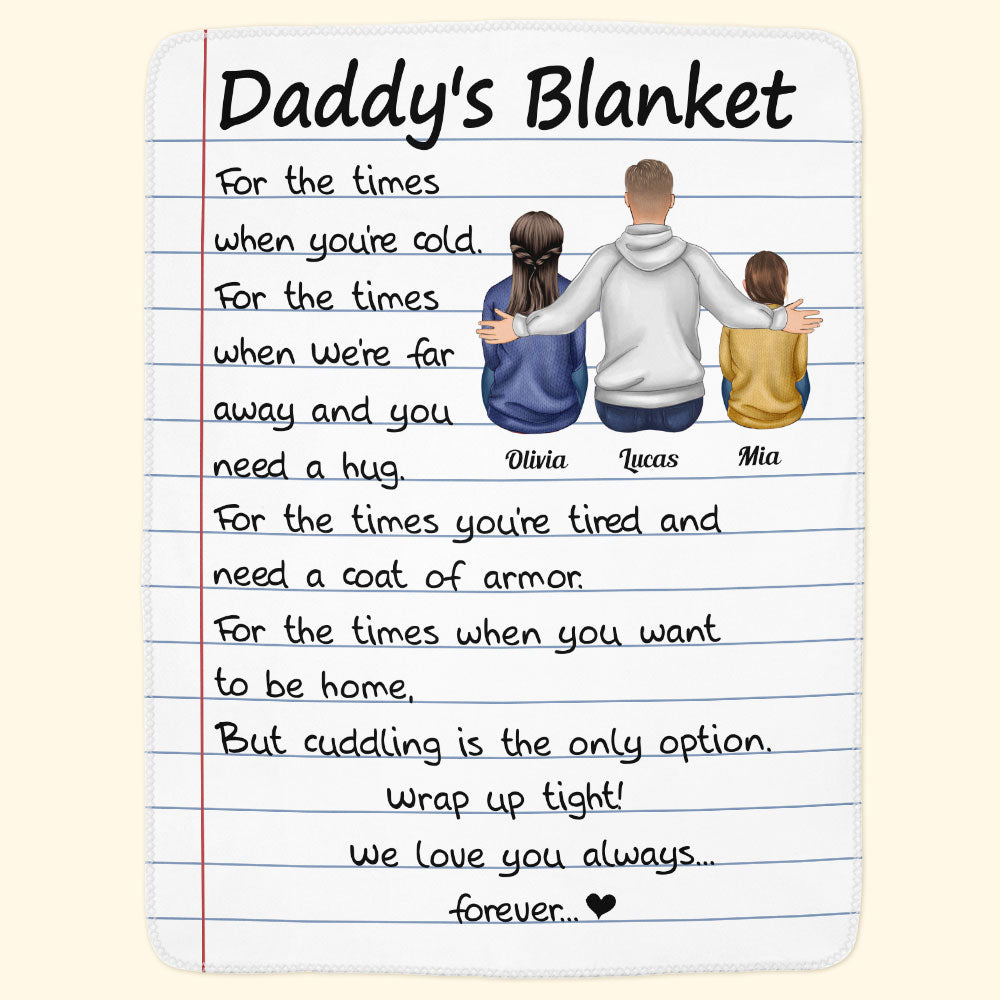 Daddy's Blanket - Personalized Dad Blanket