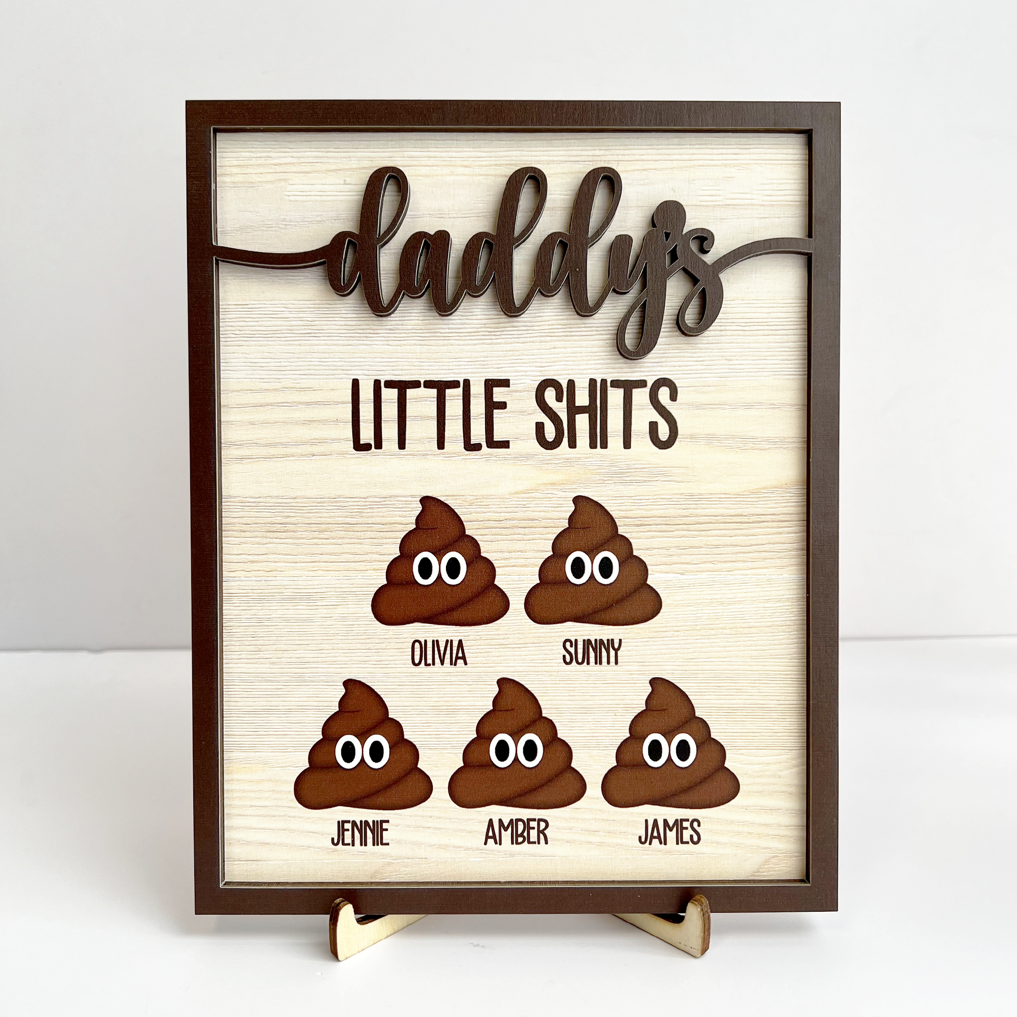 Daddy's Little Shits - Personalized Wooden Plaque