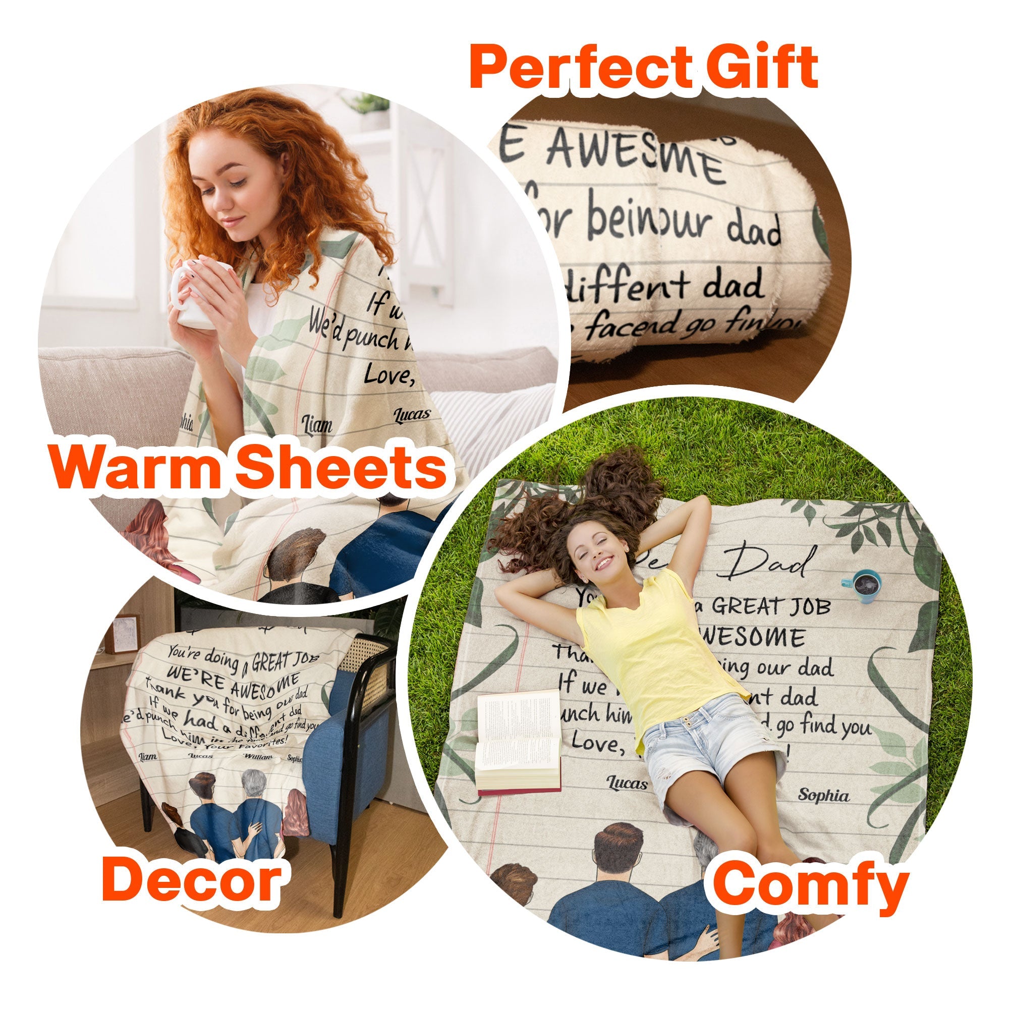 Dear Dad, Great Job, We're Awesome - Personalized Blanket